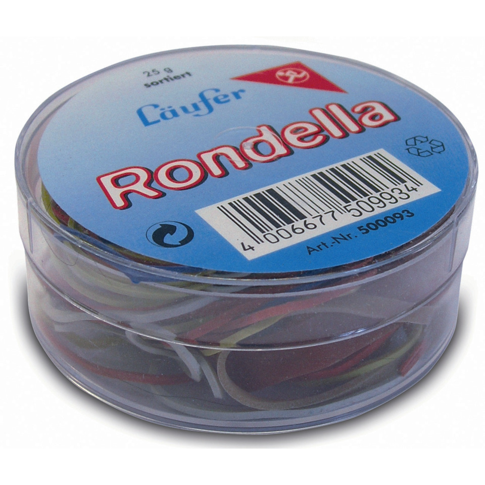 RONDELLA Gummiringe in der Dose - Ø40mm, 25g,  rot