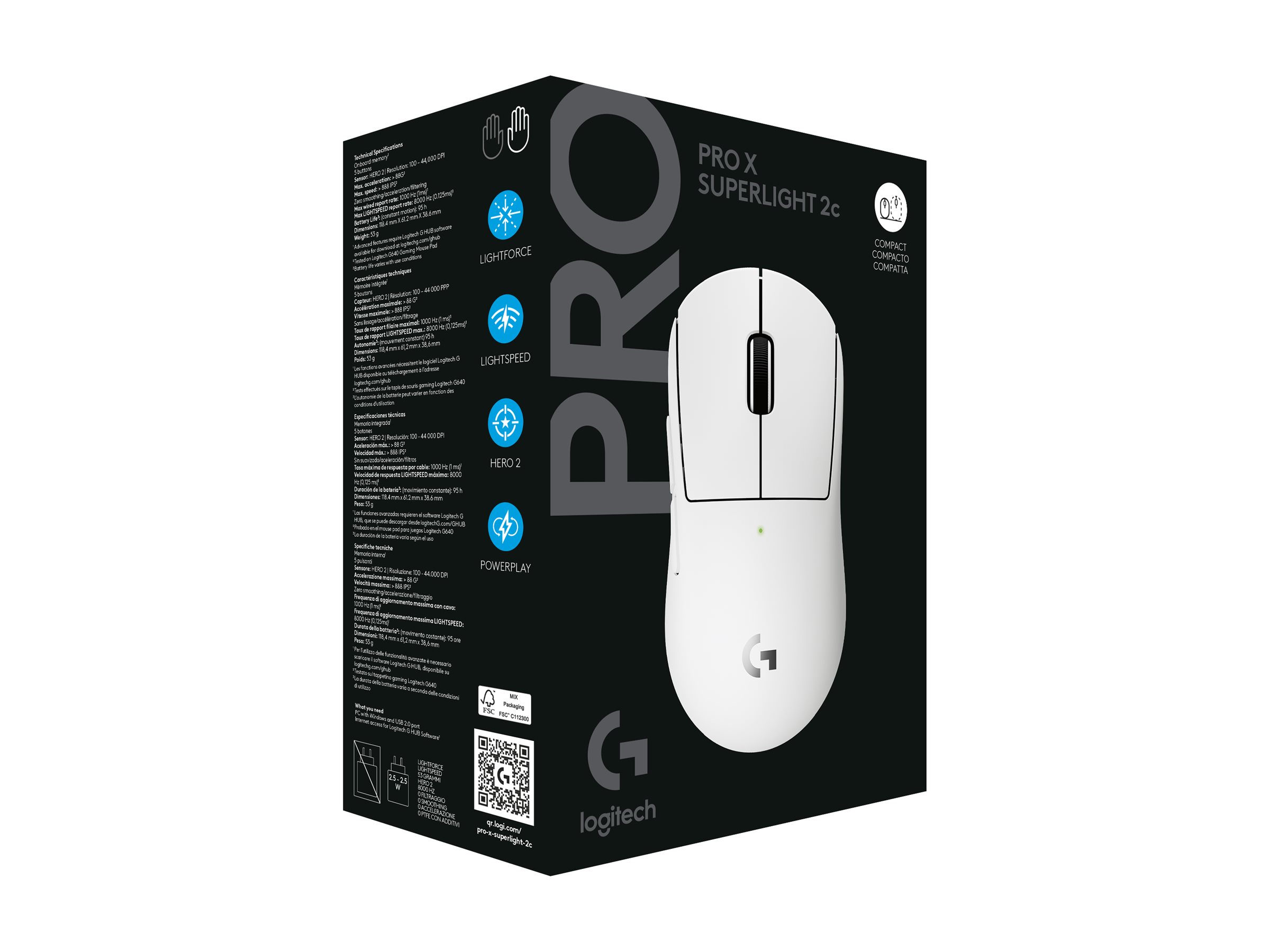 Logitech G PRO X SUPERLIGHT 2C - Maus - 5 Tasten