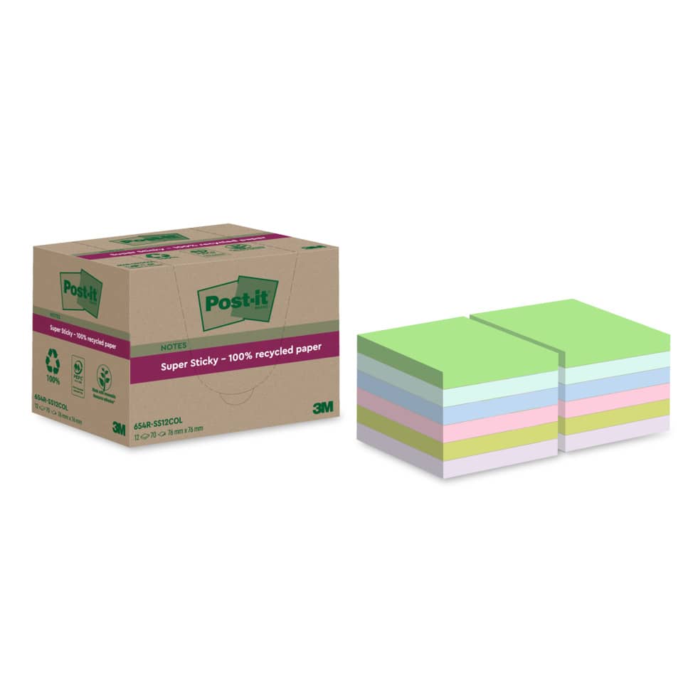 POST-IT 654 RSS12COL 76x76mm Super