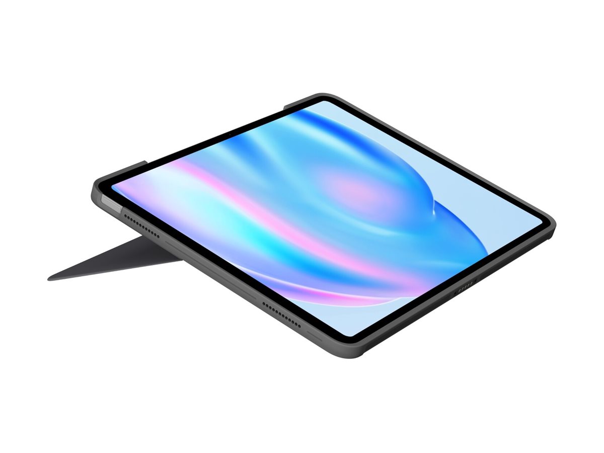 Logitech Combo Touch - Tastatur und Foliohülle - mit Trackpad - hintergrundbeleuchtet - Apple Smart connector - AZERTY - Französisch - Oxford Gray - für Apple 13-inch iPad Air (M2, M3)