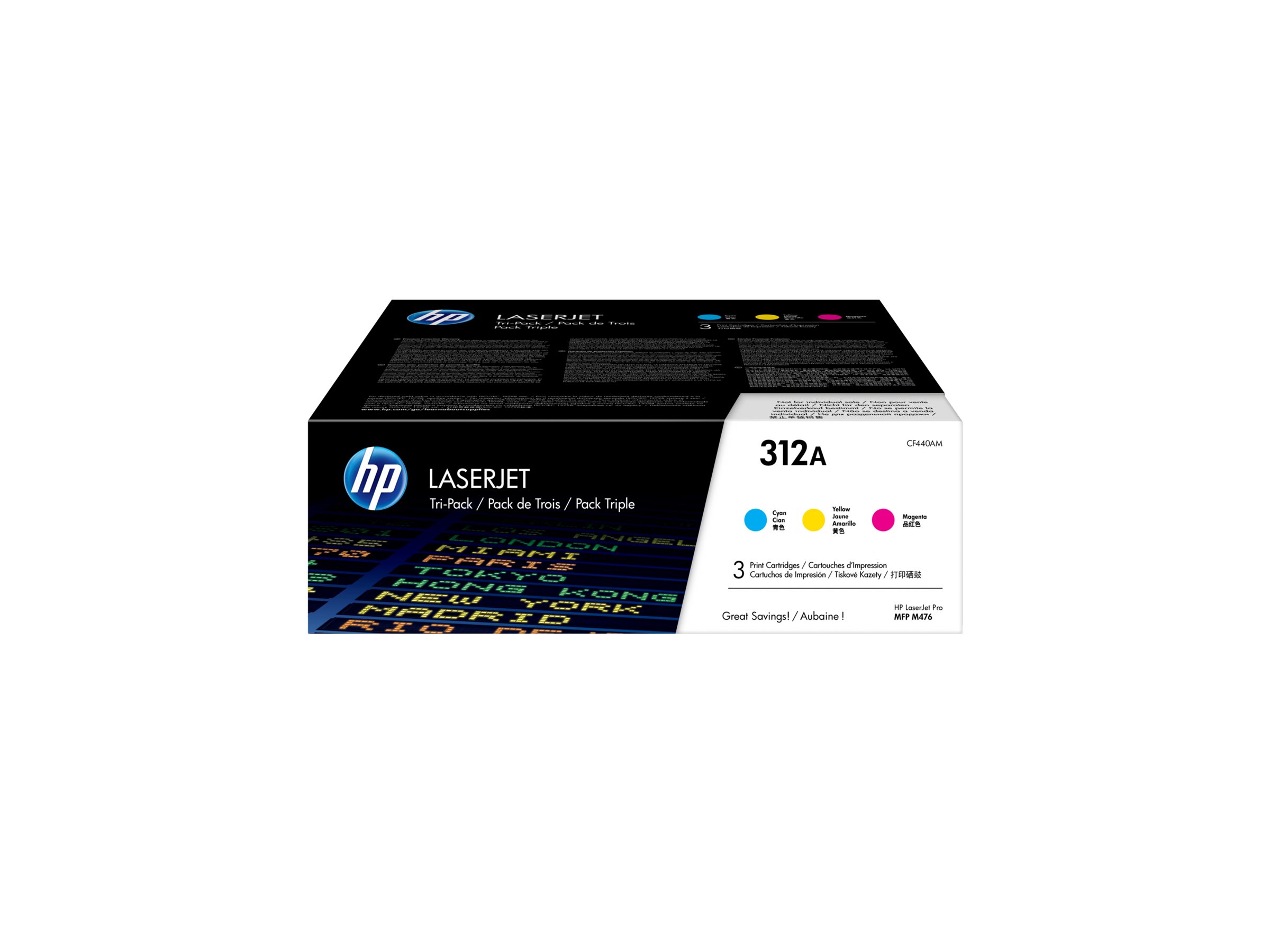 HP 312A - 3er-Pack - Gelb, Cyan, Magenta - original - LaserJet - Tonerpatrone (CF440AM)
