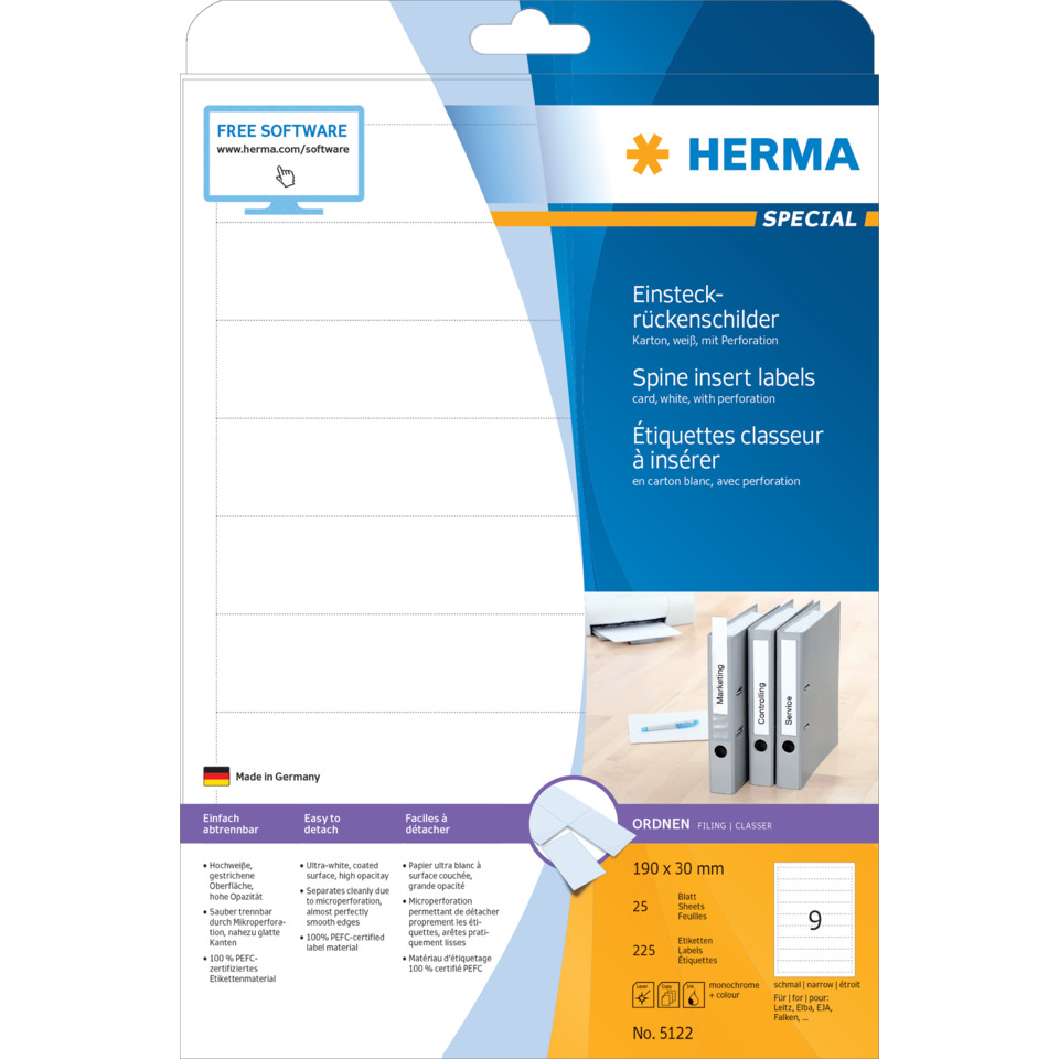 HERMA 5122  schmal/kurz  nicht klebend