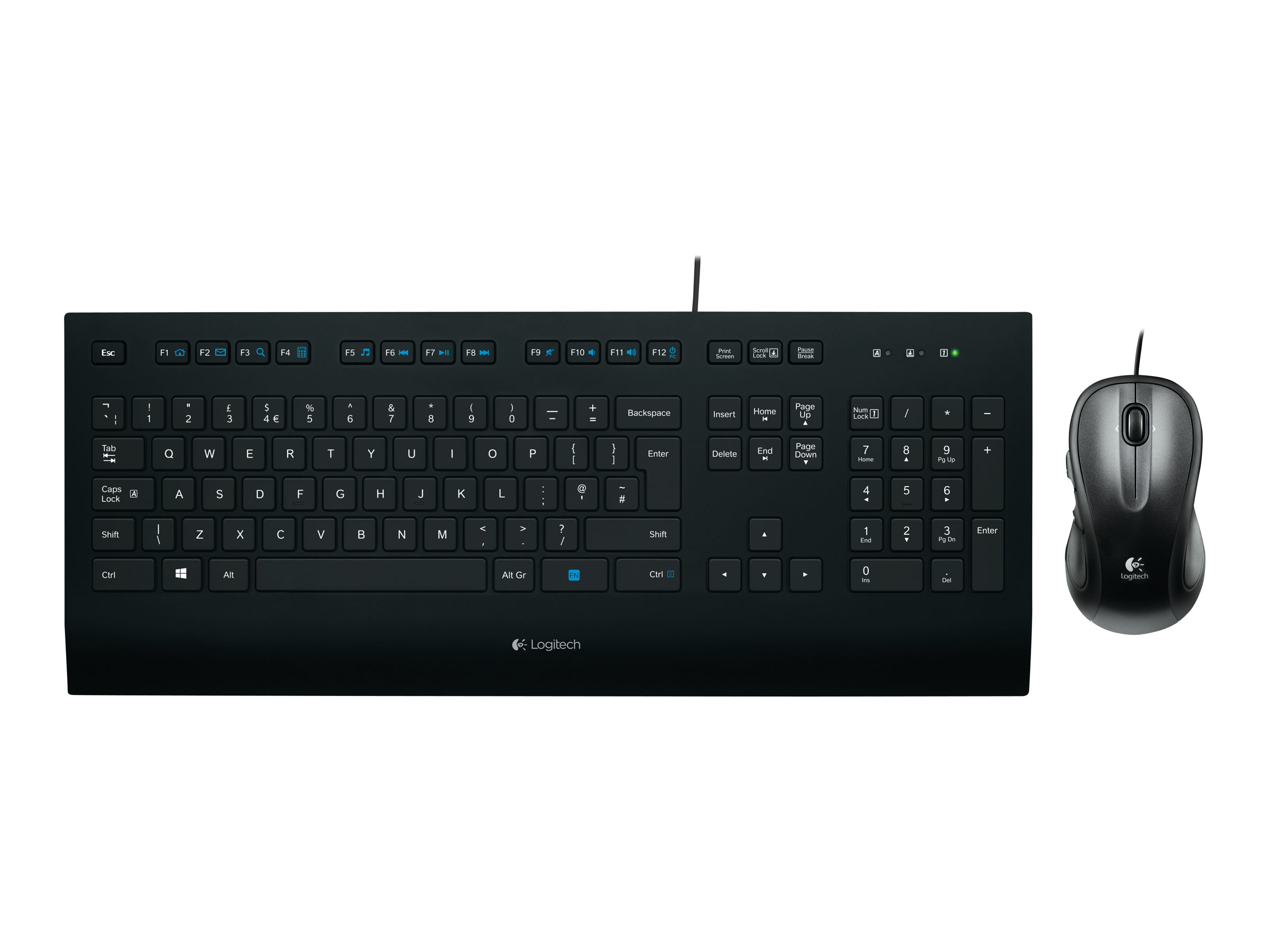 Logitech Corded K280e - Tastatur - USB - US International