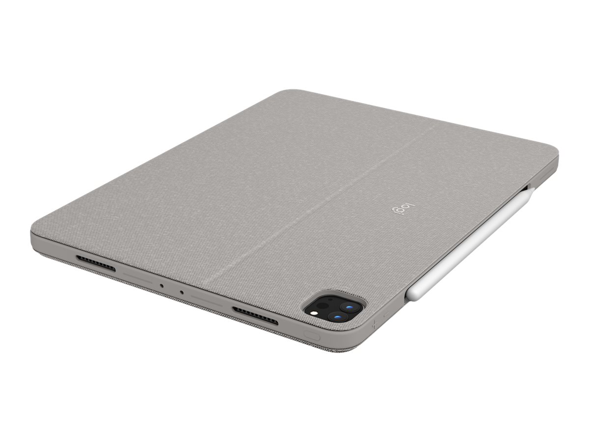 Logitech Combo Touch - Tastatur und Foliohülle - mit Trackpad - hintergrundbeleuchtet - Apple Smart connector - AZERTY - Französisch - Sand - für Apple 12.9-inch iPad Pro (5. Generation)