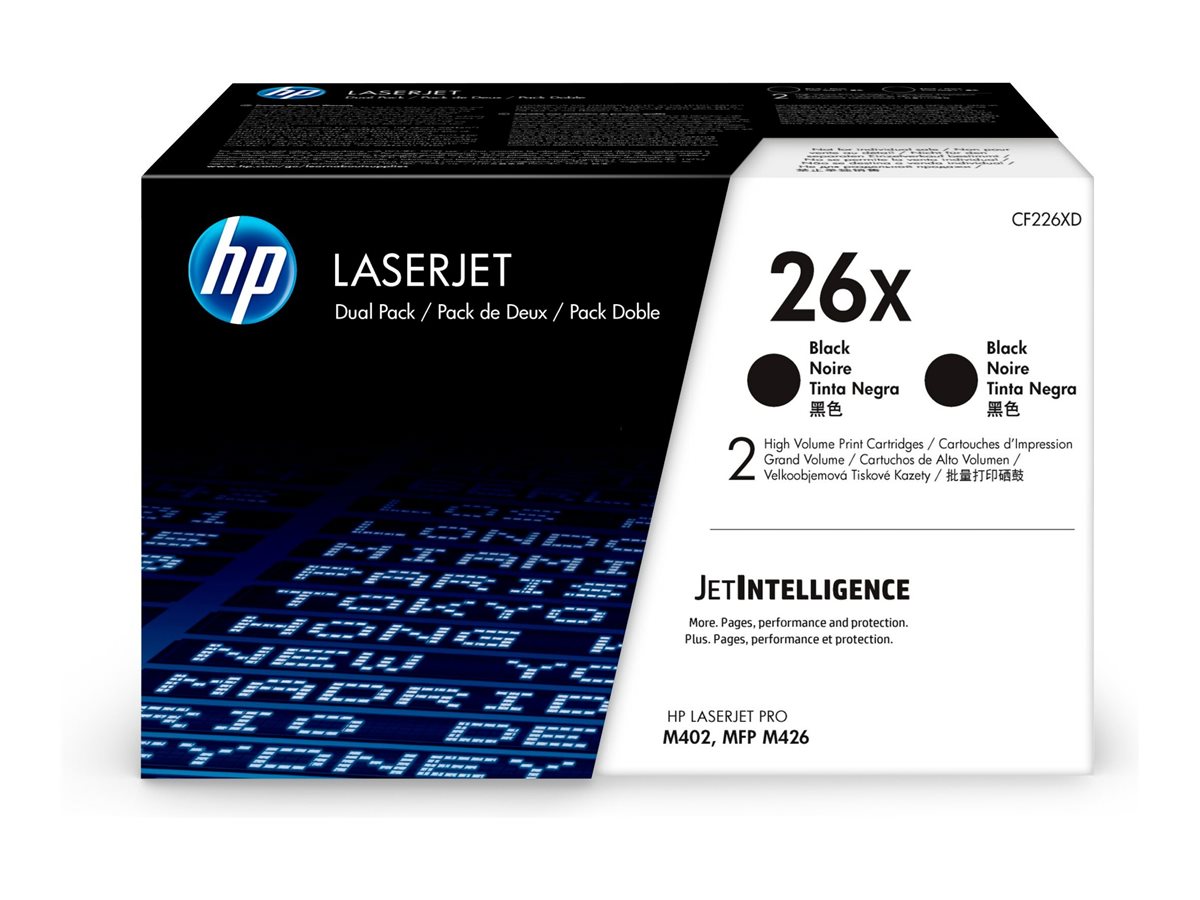 HP 26X - 2er-Pack - Hohe Ergiebigkeit - Schwarz - original - LaserJet - Tonerpatrone (CF226XD)