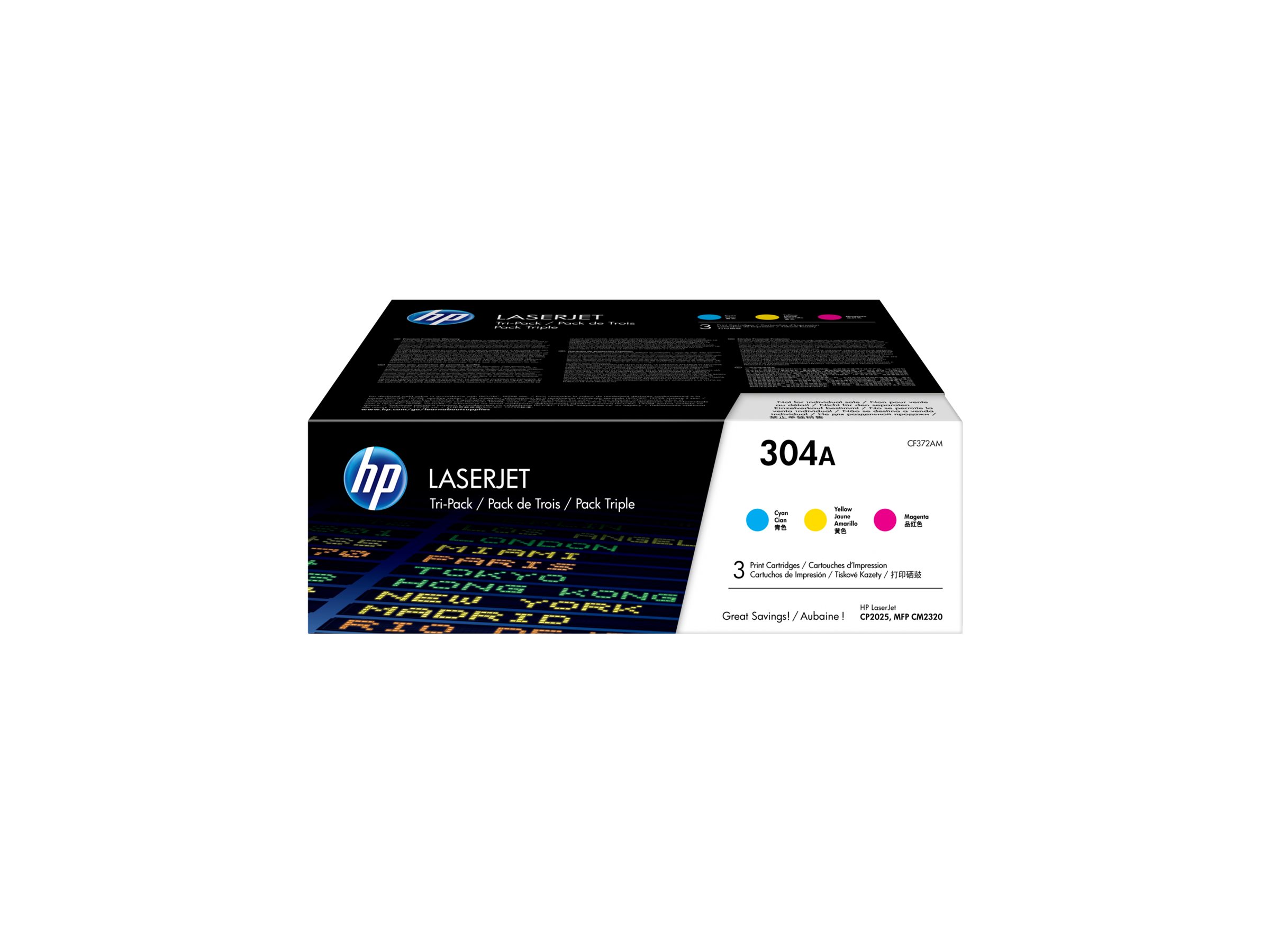 HP 304A - 3er-Pack - Gelb, Cyan, Magenta - original - LaserJet - Tonerpatrone (CF372AM)