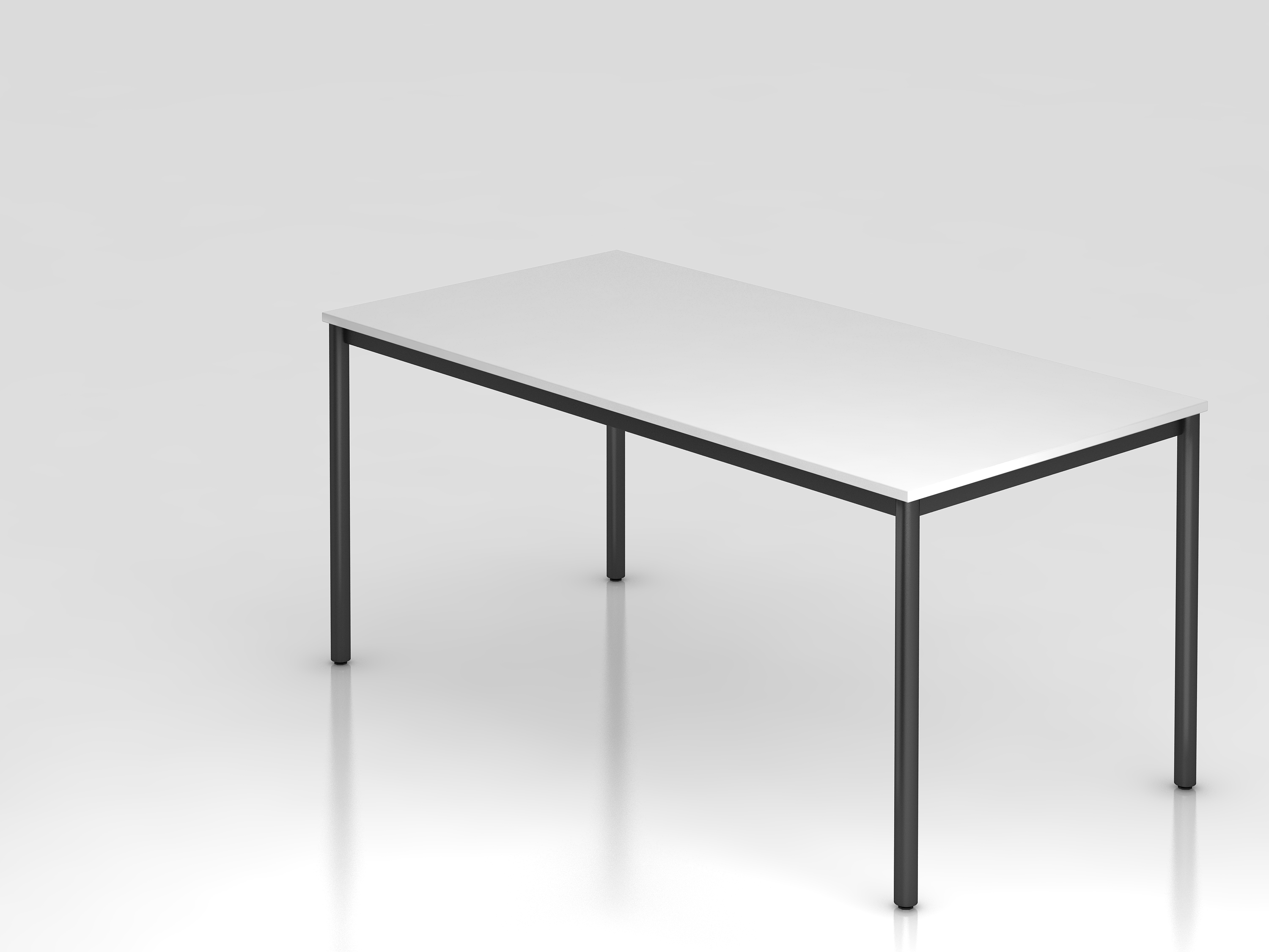 Besprechungstisch Rundfuß 160x80 Weiß/Schw.