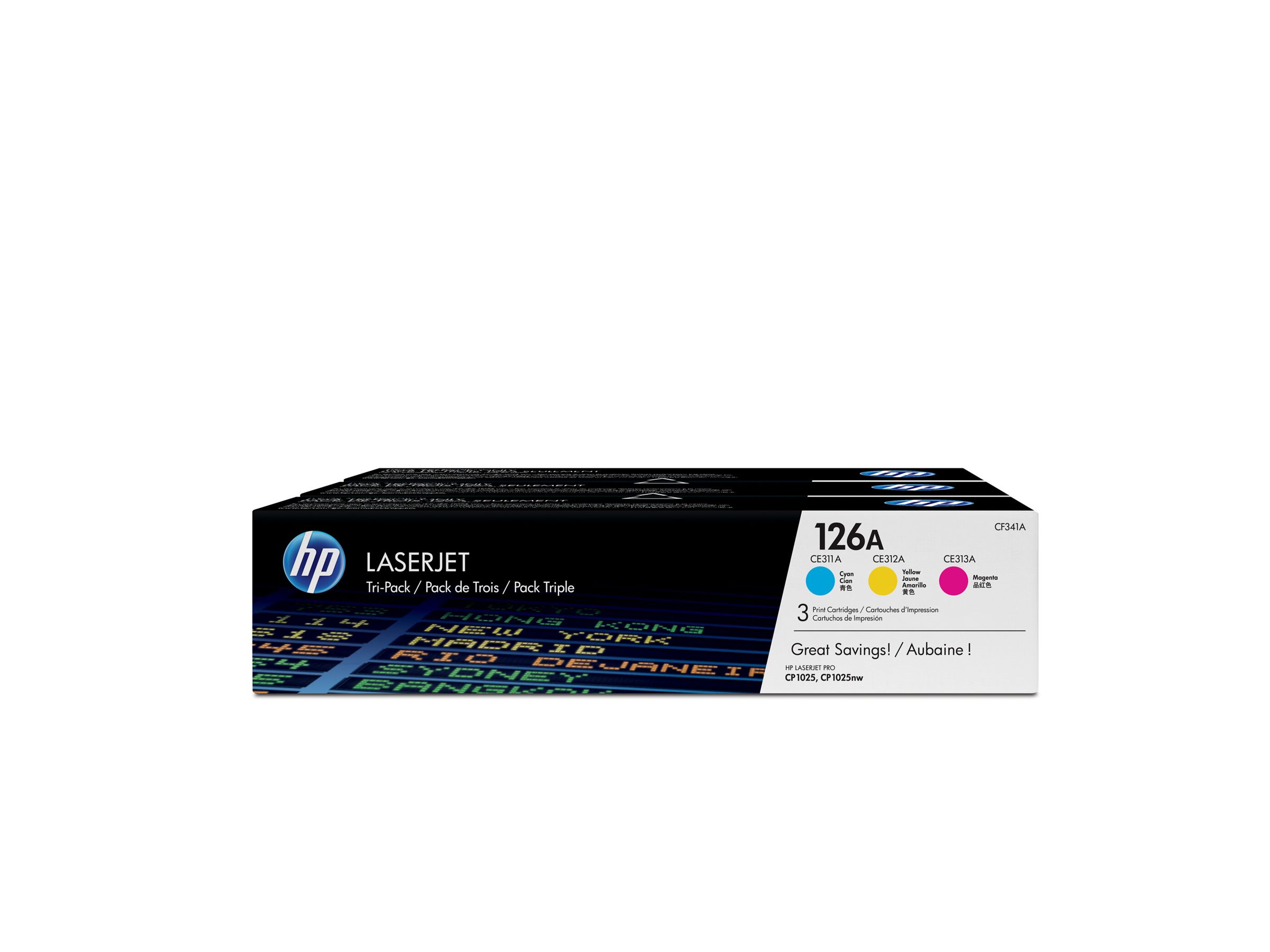 HP 126A - 3er-Pack - Gelb, Cyan, Magenta - original - LaserJet - Tonerpatrone (CF341A)