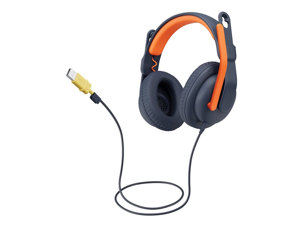 Logitech Zone Learn On-Ear Wired Headset for Learners, USB-A