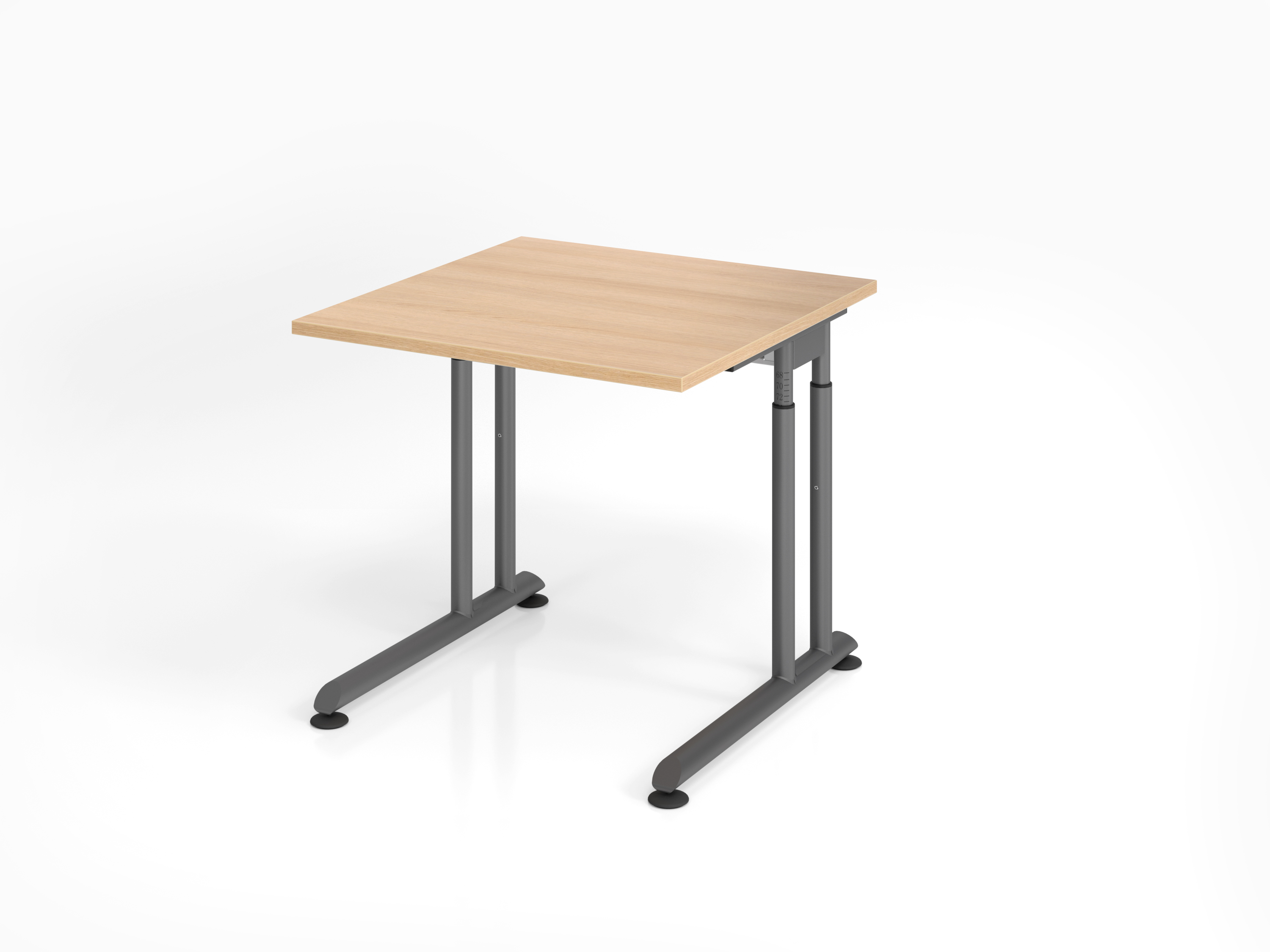 Schreibtisch C-Fuß 80x80cm Eiche/Graphit