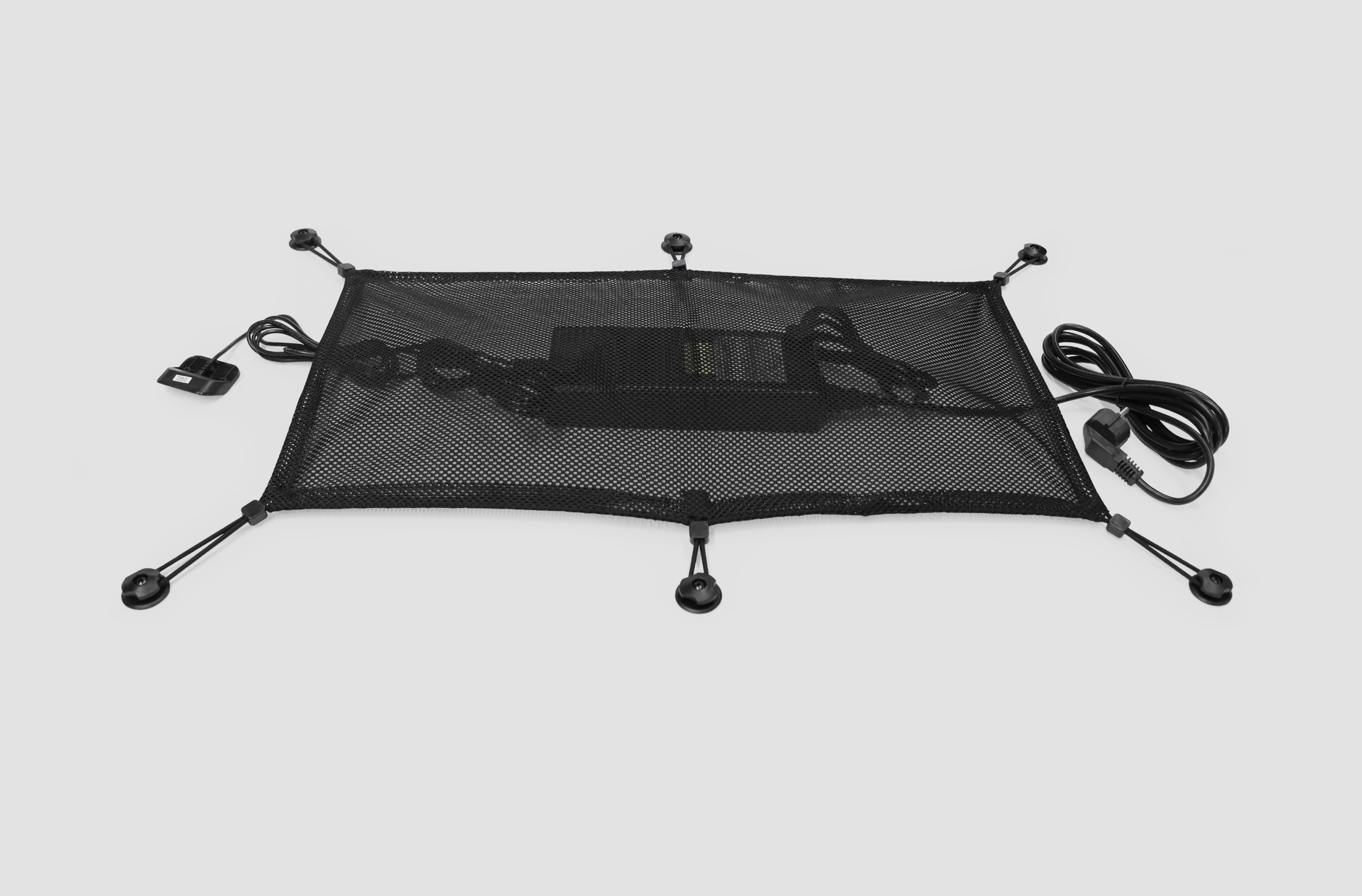 Kabelmanagement, Netz 69x34 cm, Schwarz