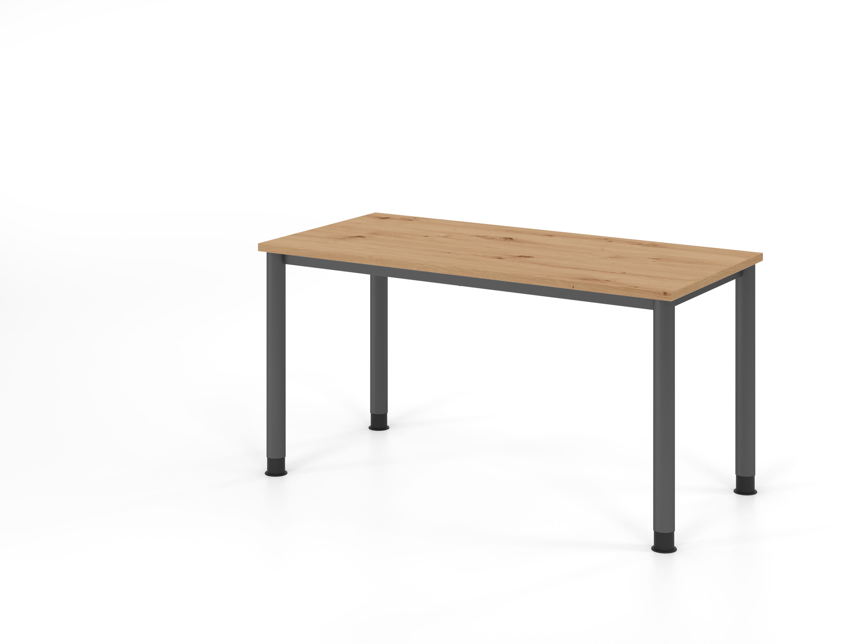 Schreibtisch 4Fuß-rd.140x67cm Asteiche/graphit