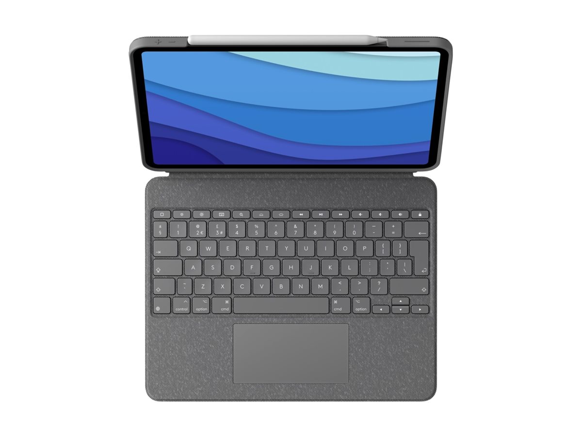 Logitech Combo Touch - Tastatur und Foliohülle - mit Trackpad - hinterleuchtet - Apple Smart connector - QWERTZ - Deutsch - Graphite - für Apple 11-inch iPad Pro (M4)