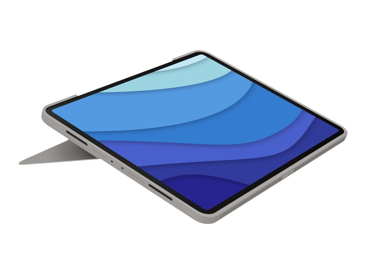 Logitech Combo Touch - Tastatur und Foliohülle - mit Trackpad - hintergrundbeleuchtet - Apple Smart connector - AZERTY - Französisch - Sand - für Apple 12.9-inch iPad Pro (5. Generation)