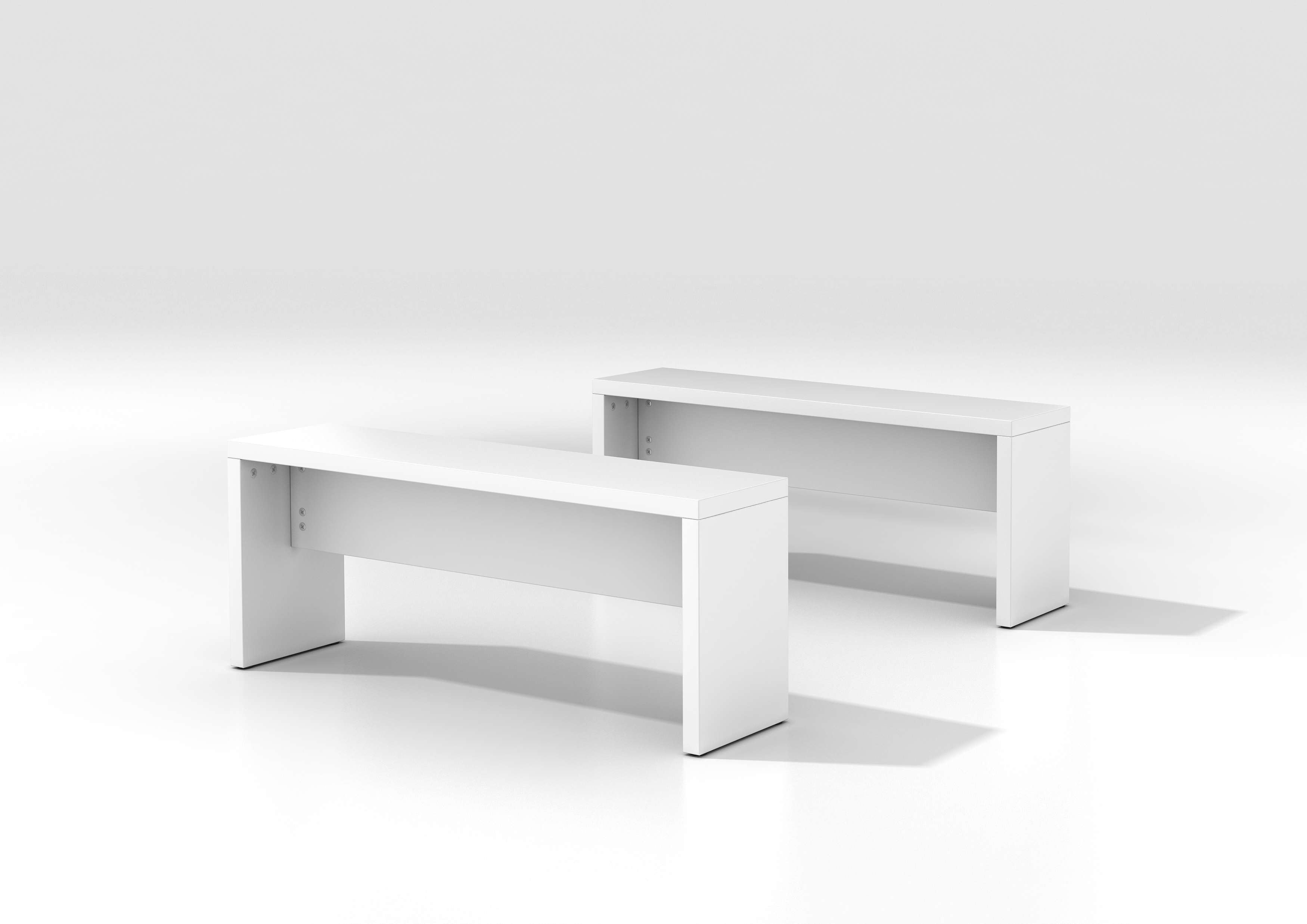 Set mit 2 Bistrobänke 118x34x45cm(BxTxH) Weiß