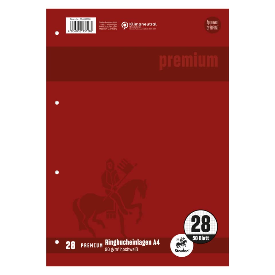 Ringbucheinlage PREMIUM LIN 28 - A4, 90 g/qm, 50 Blatt