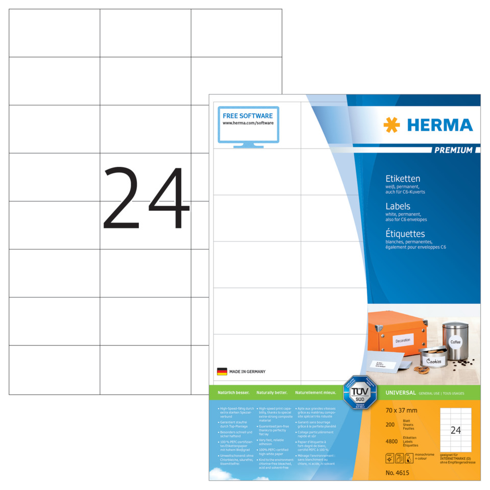 HERMA 4615 4800 Stück permanent haftend