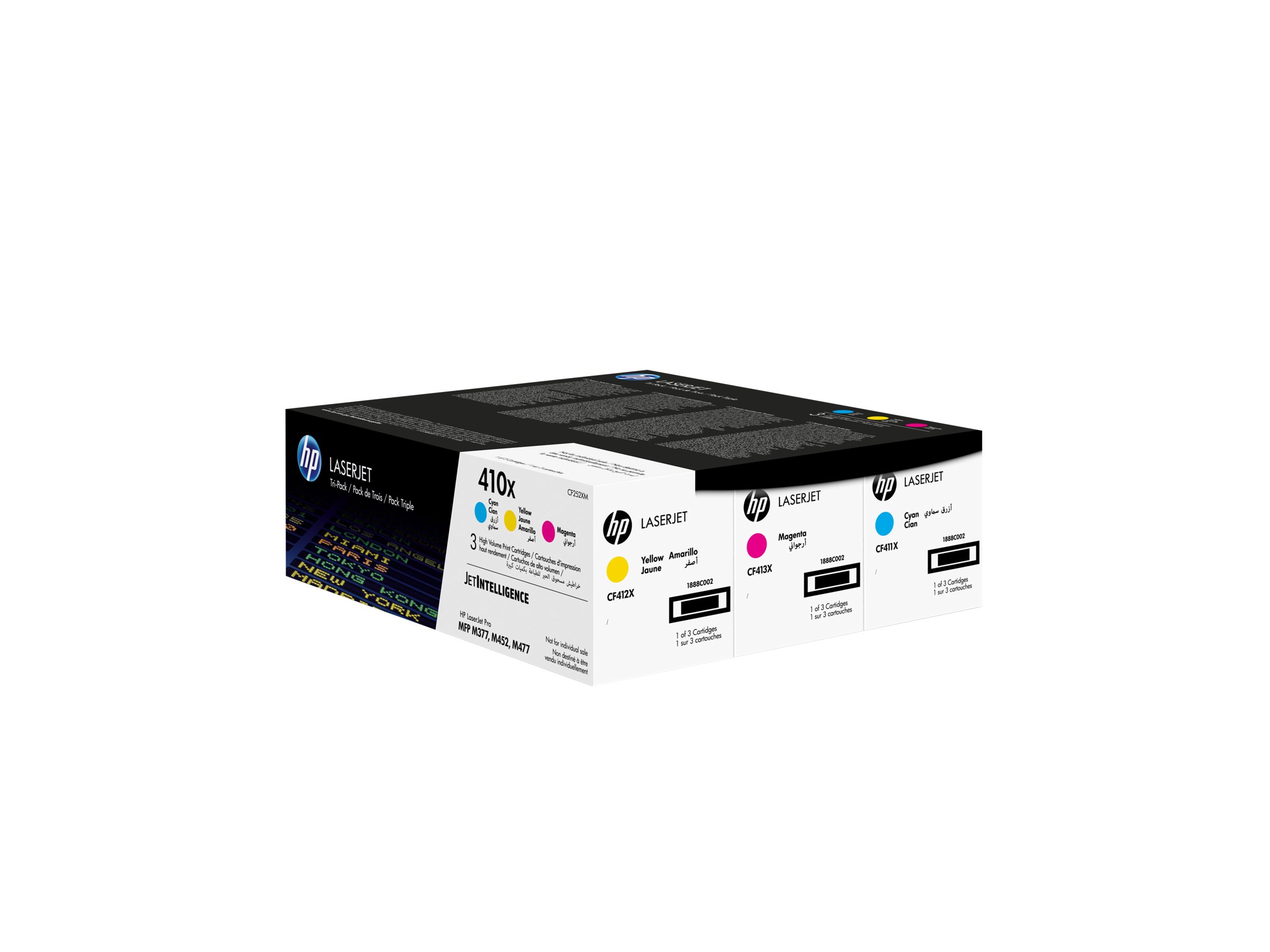 HP 410X - 3er-Pack - Hohe Ergiebigkeit - Gelb, Cyan, Magenta - original - LaserJet - Tonerpatrone (CF252XM)