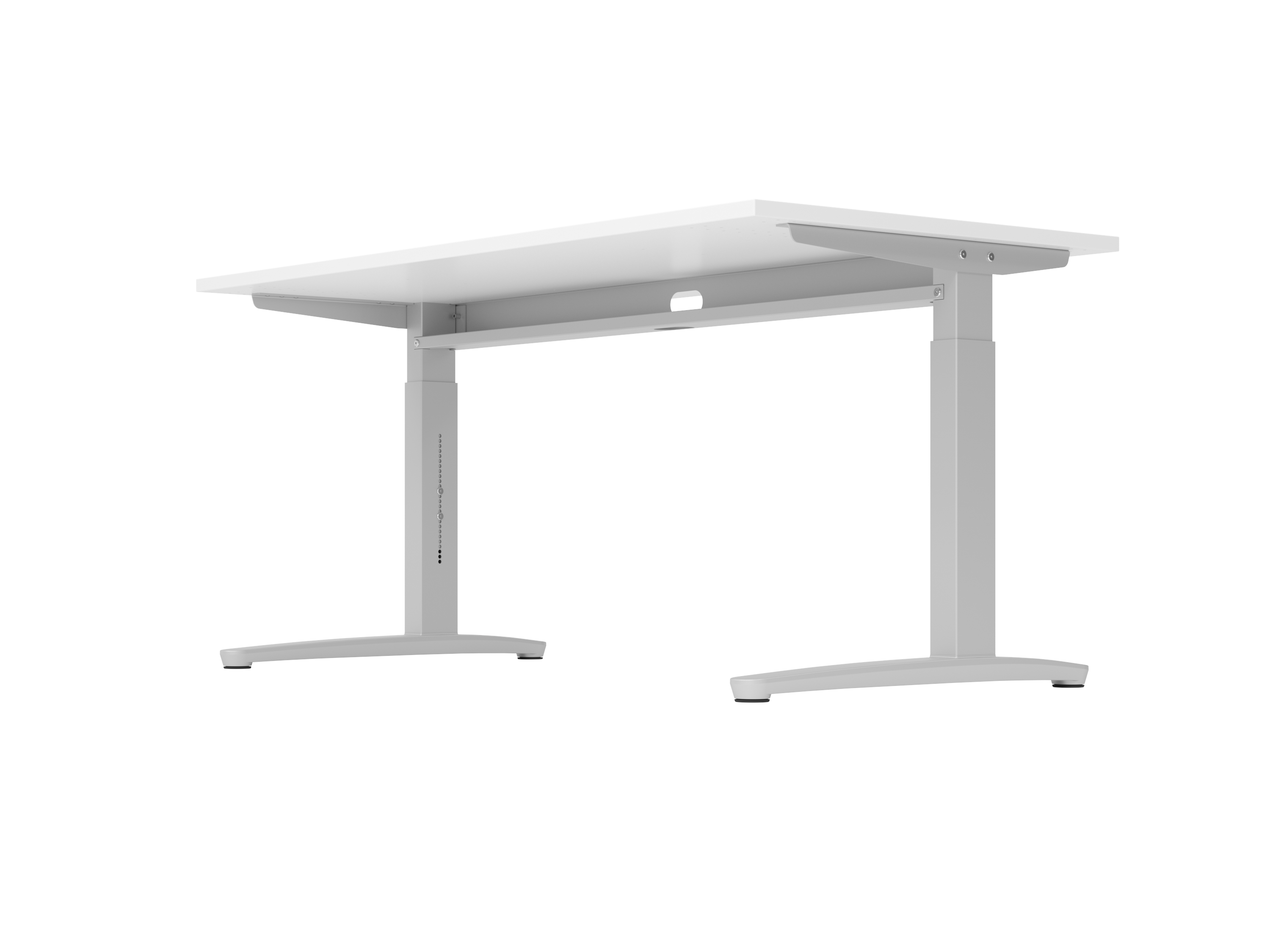 Schreibtischkombi 160x80cm, Grau/Weiß