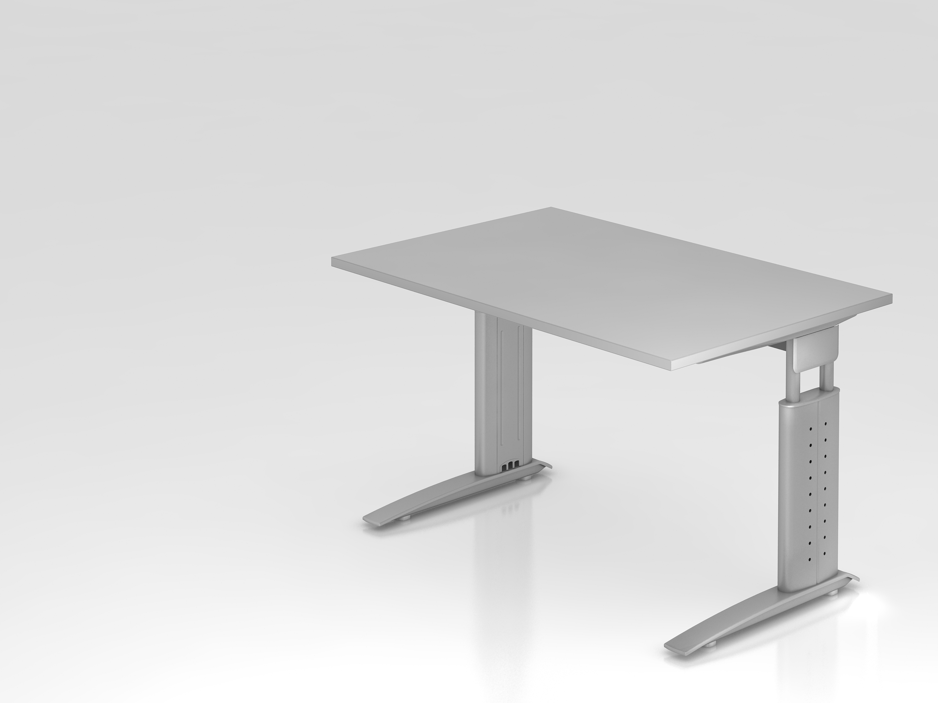 Schreibtisch C-Fuß 120x80cm Grau/Silber