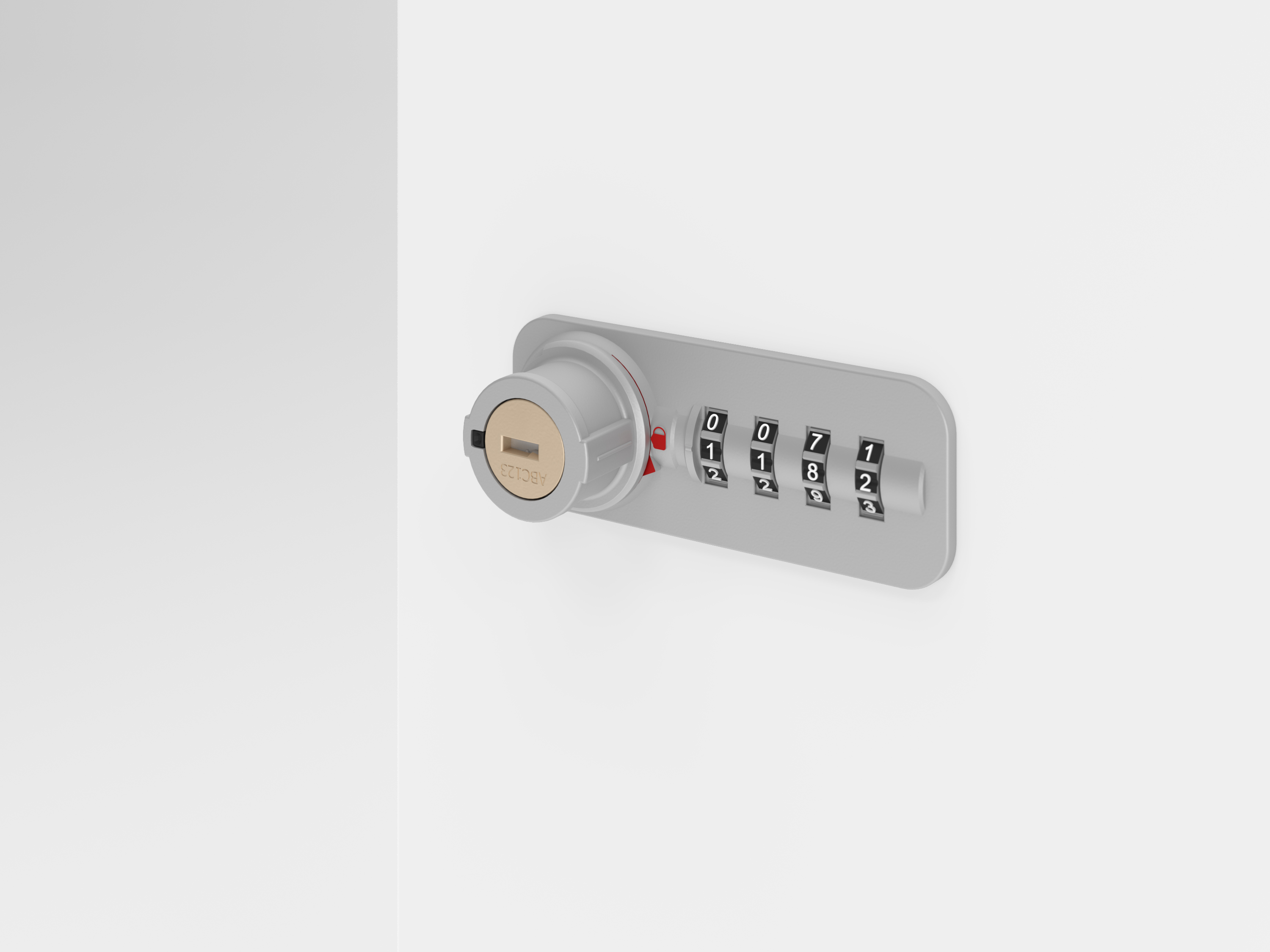 Schliessfachschrank 6OH Weiss/Nuss,6xZS