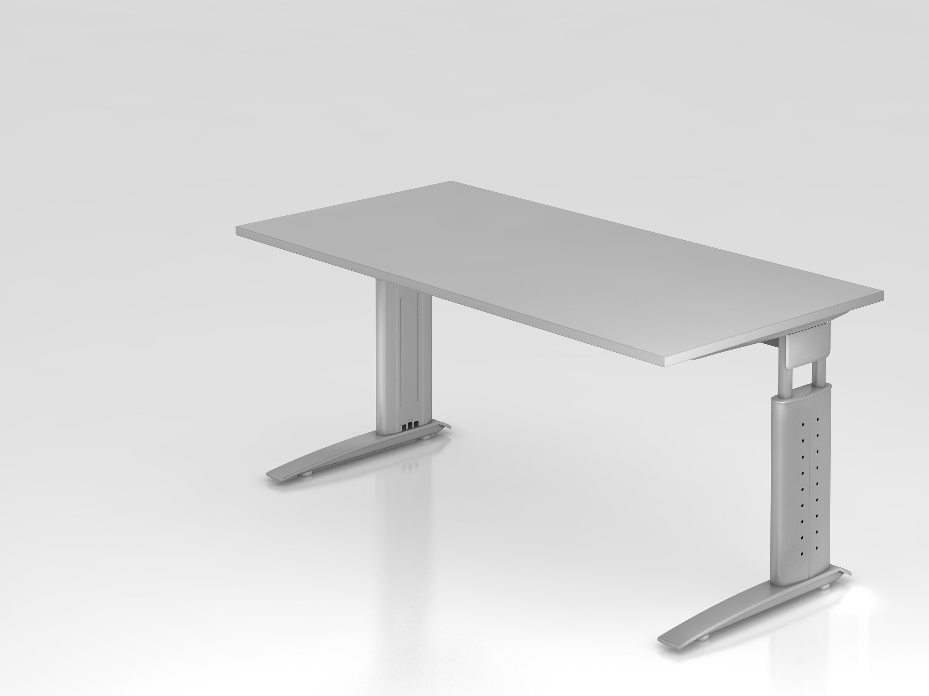 Schreibtisch C-Fuß 160x80cm Grau/Silber