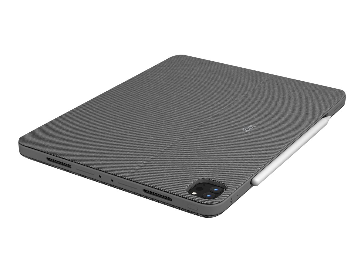 Logitech Combo Touch - Tastatur und Foliohülle - mit Trackpad - hintergrundbeleuchtet - Apple Smart connector - AZERTY - Französisch - Oxford Gray - für Apple 12.9-inch iPad Pro (5. Generation)