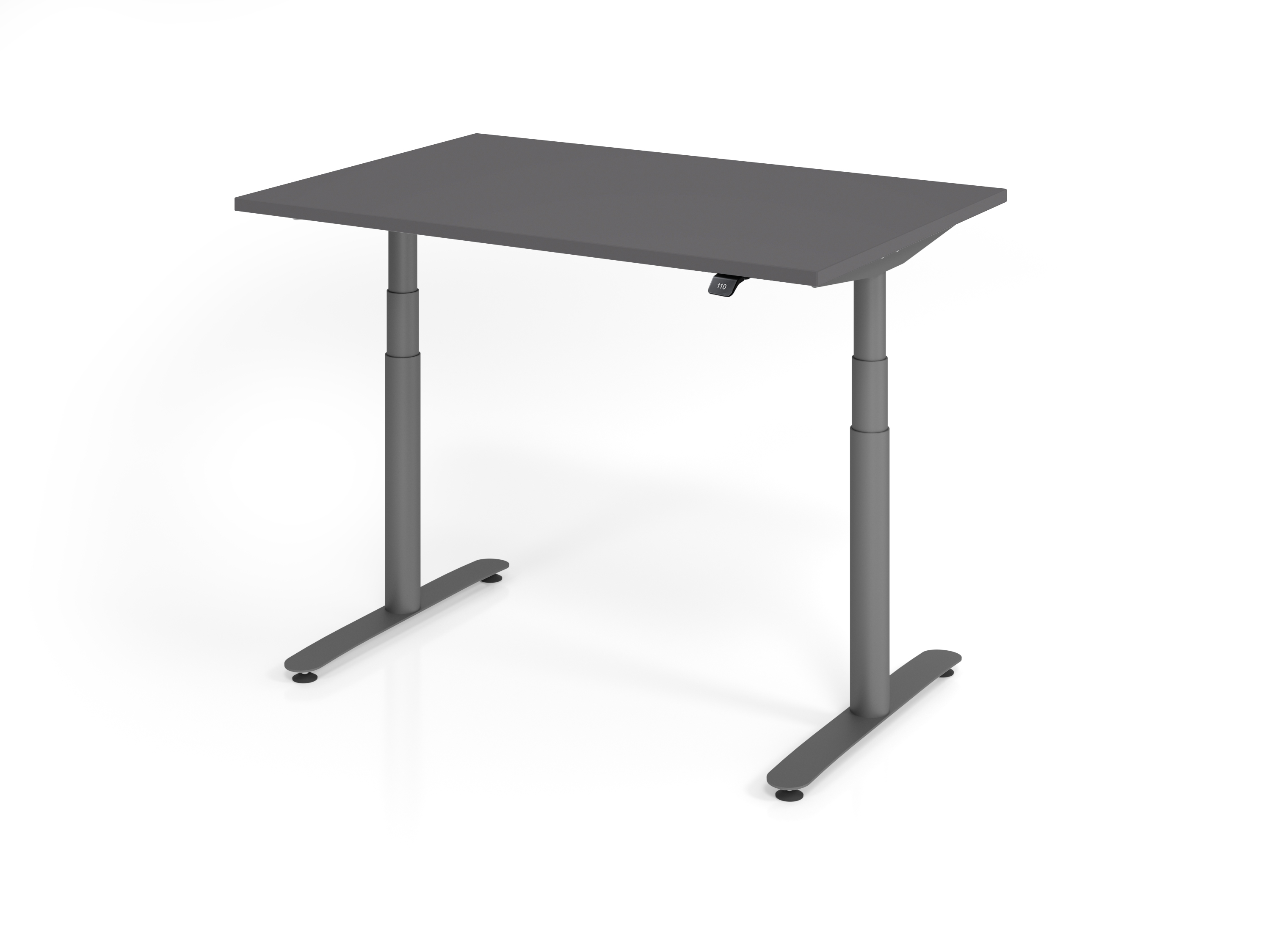 Sitz-Steh-Schreibtisch el.120x80cm Graphit