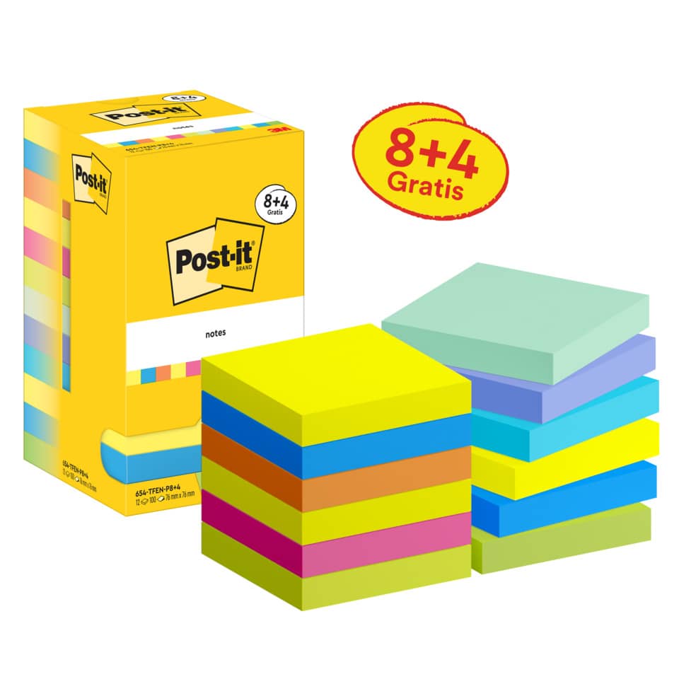 POST-IT 654-TFEN-P8+4 76x76mm