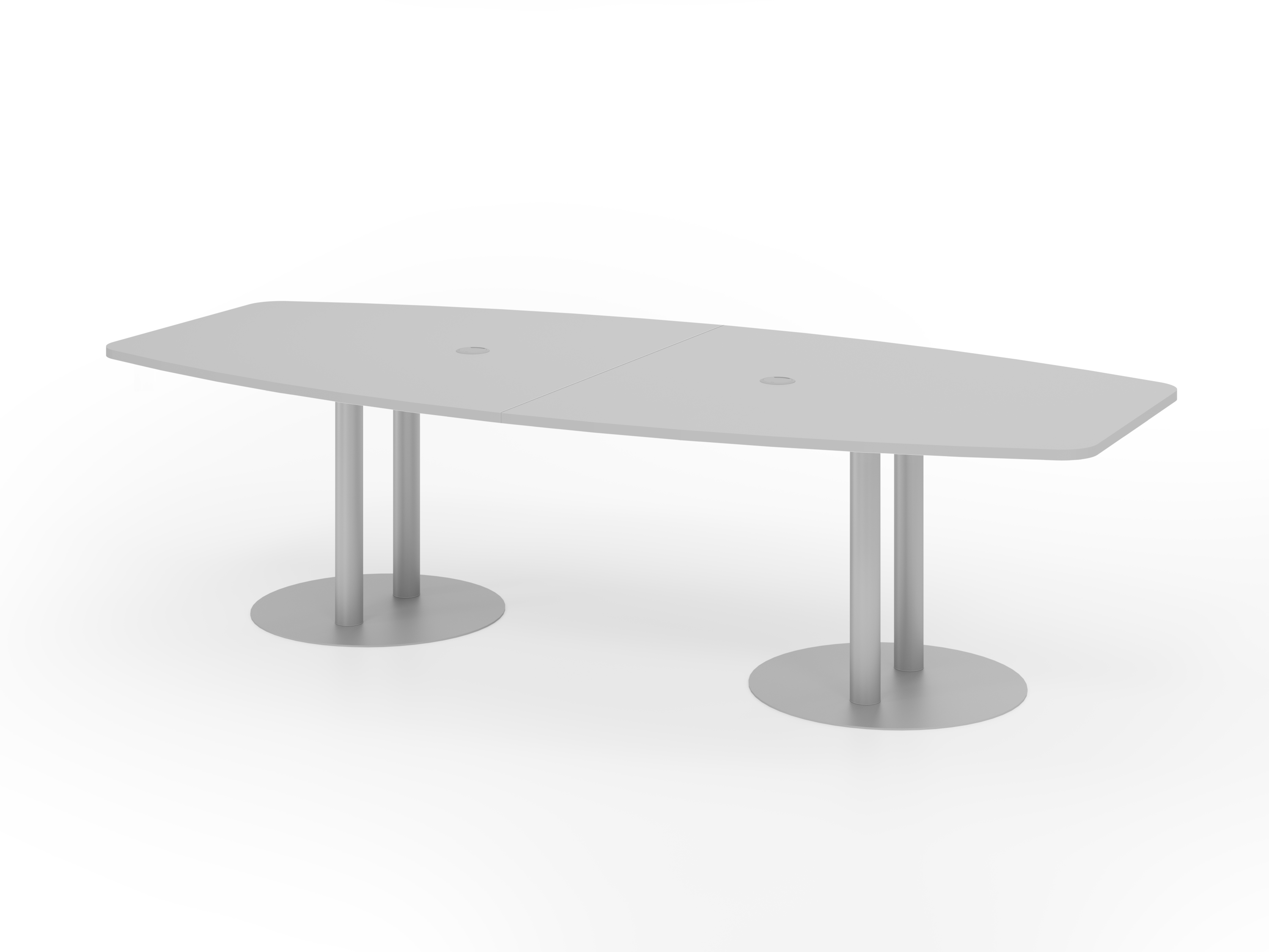Konferenztisch 280cm Säulenfuß, Grau/Silber