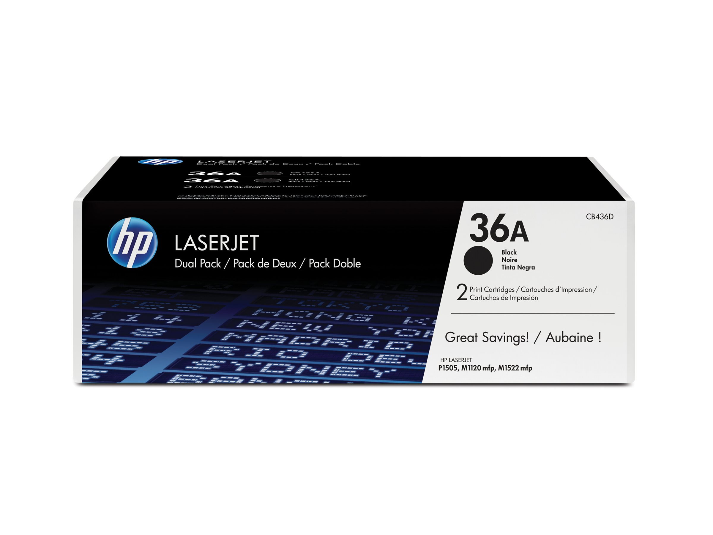 HP 36A - 2er-Pack - Schwarz - original - LaserJet - Tonerpatrone (CB436AD)