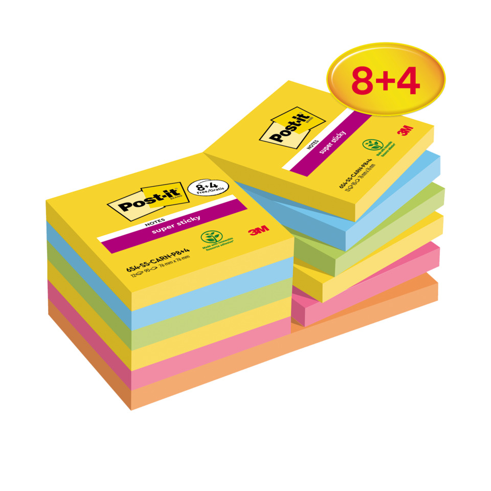 POST-IT 654-SSCARN-P8+4 76x76mm