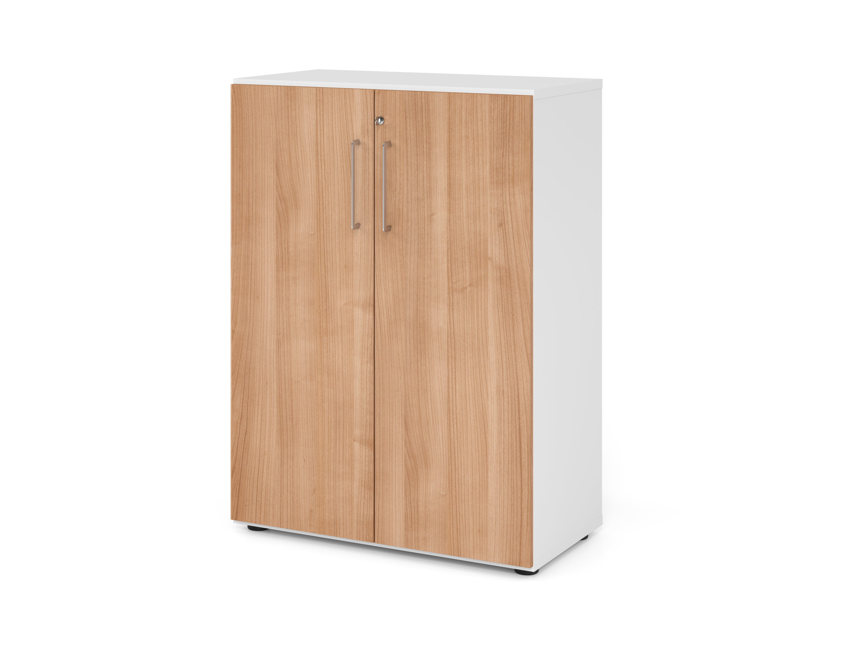 Regal/Türen 3OH 938T3 Weiß/Nussbaum