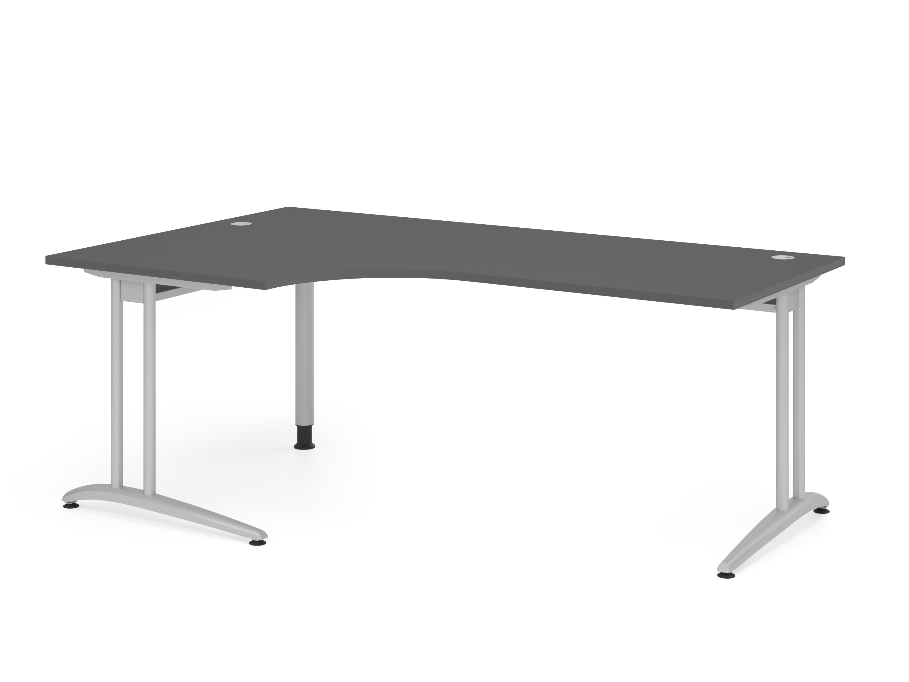 Winkeltisch C-Fuß 200x120cm 90Â°Graphit