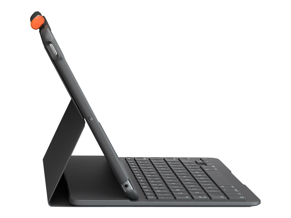 Logitech Slim Folio - Tastatur und Foliohülle - kabellos - Bluetooth LE - QWERTY - Spanisch - Oxford Gray - für Apple 10.9-inch iPad (10. Generation)