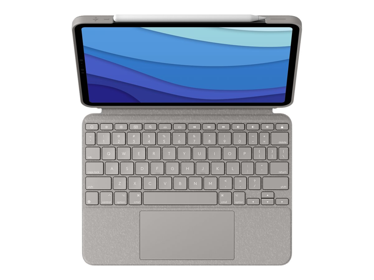 Logitech Combo Touch - Tastatur und Foliohülle - mit Trackpad - hintergrundbeleuchtet - Apple Smart connector - QWERTZ - Schweiz - Sand - für Apple 11-inch iPad Pro (1. Generation, 2. Generation, 3. Generation)