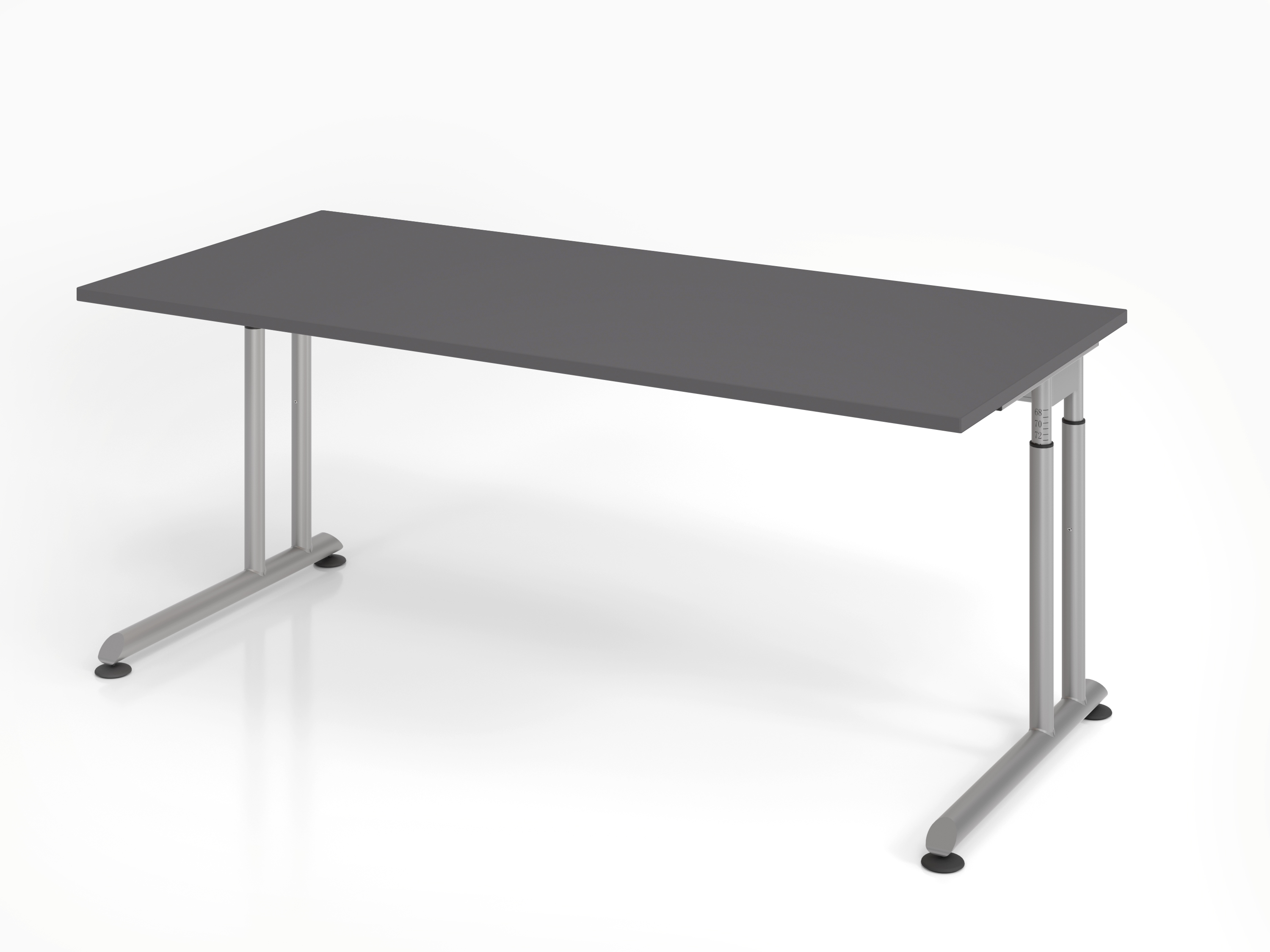 Schreibtisch C-Fuß 180x80cm Graphit/Silber