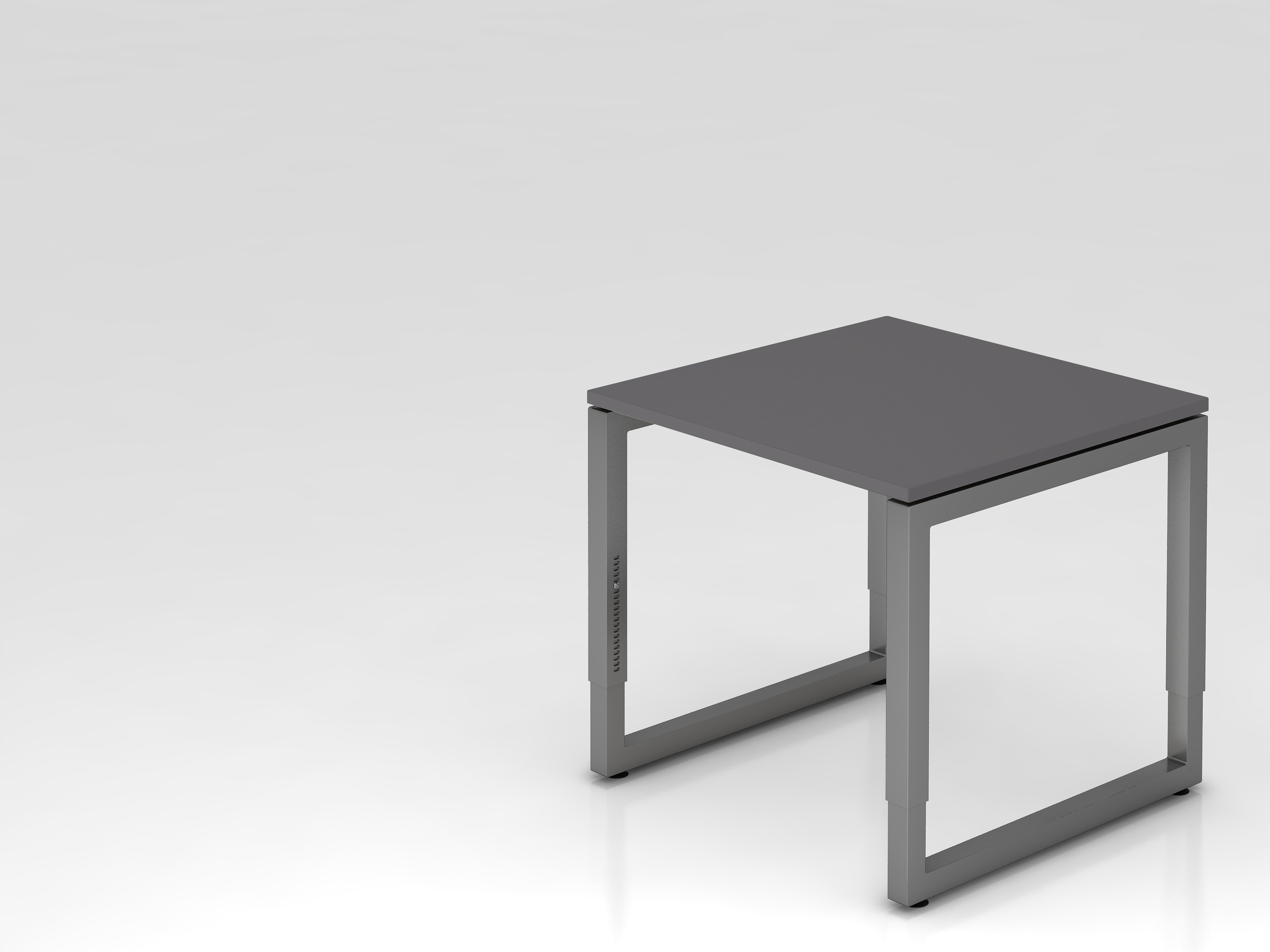 Schreibtisch O-Fuß eckig 80x80cm Graphit/Graphit