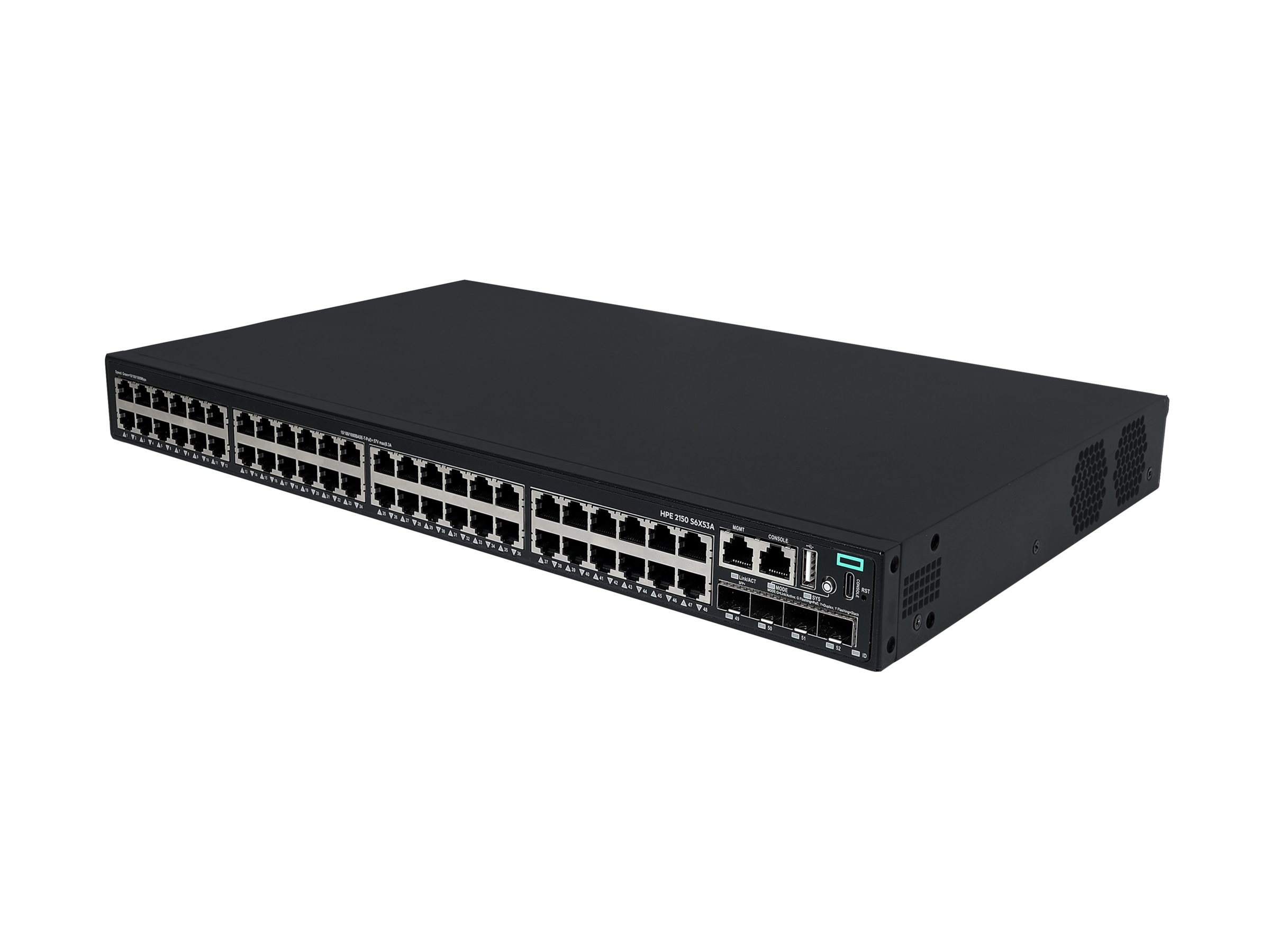 HPE Networking Comware 2150 48p 10M/100M/1G PoE+ 4p SFP+ 1G/10G 390W - Switch - L3 - managed - 48 x 10/100/1000Base-T (PoE+)