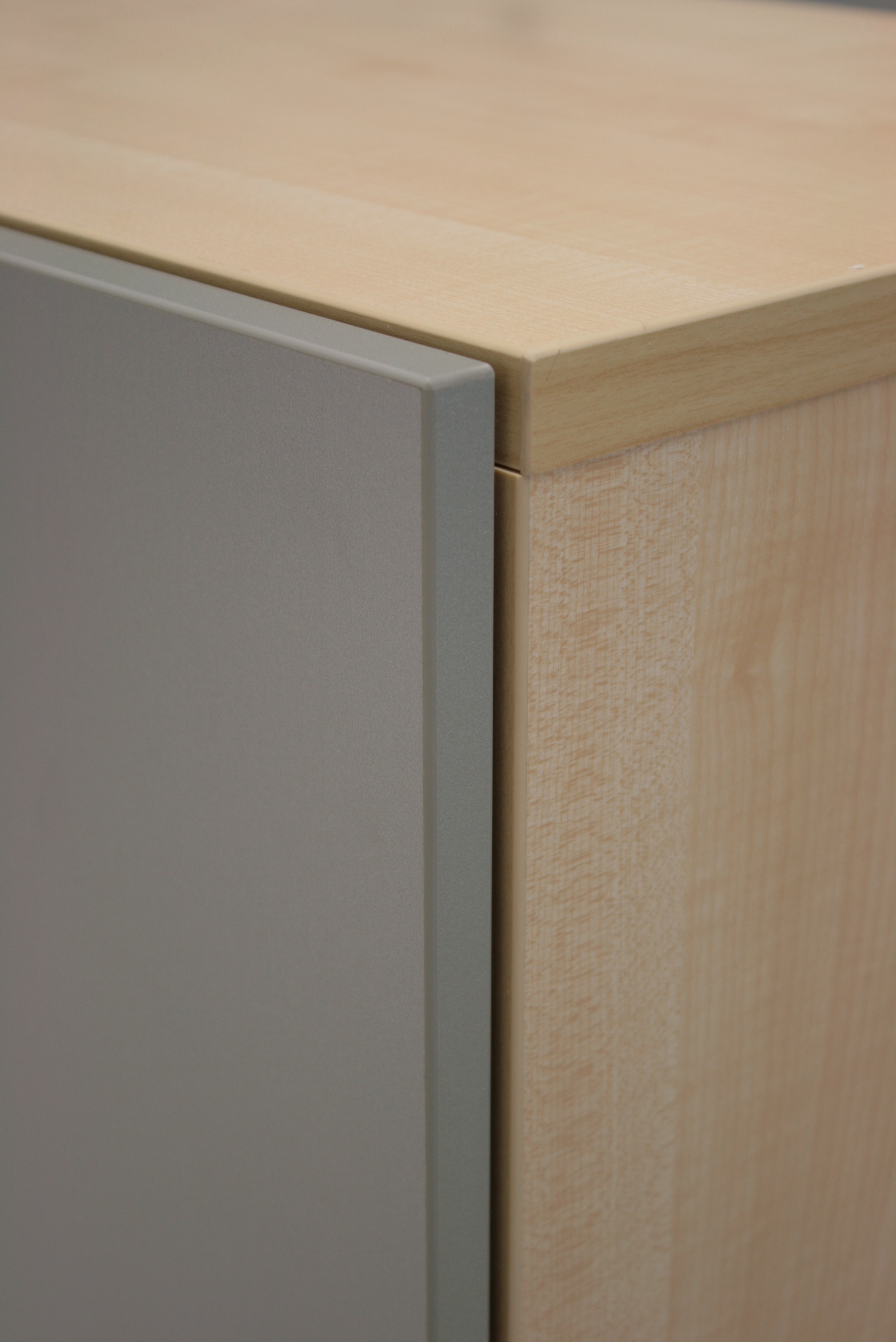 Sideboard 2OH mit Schiebetüren Weiß/Asteiche