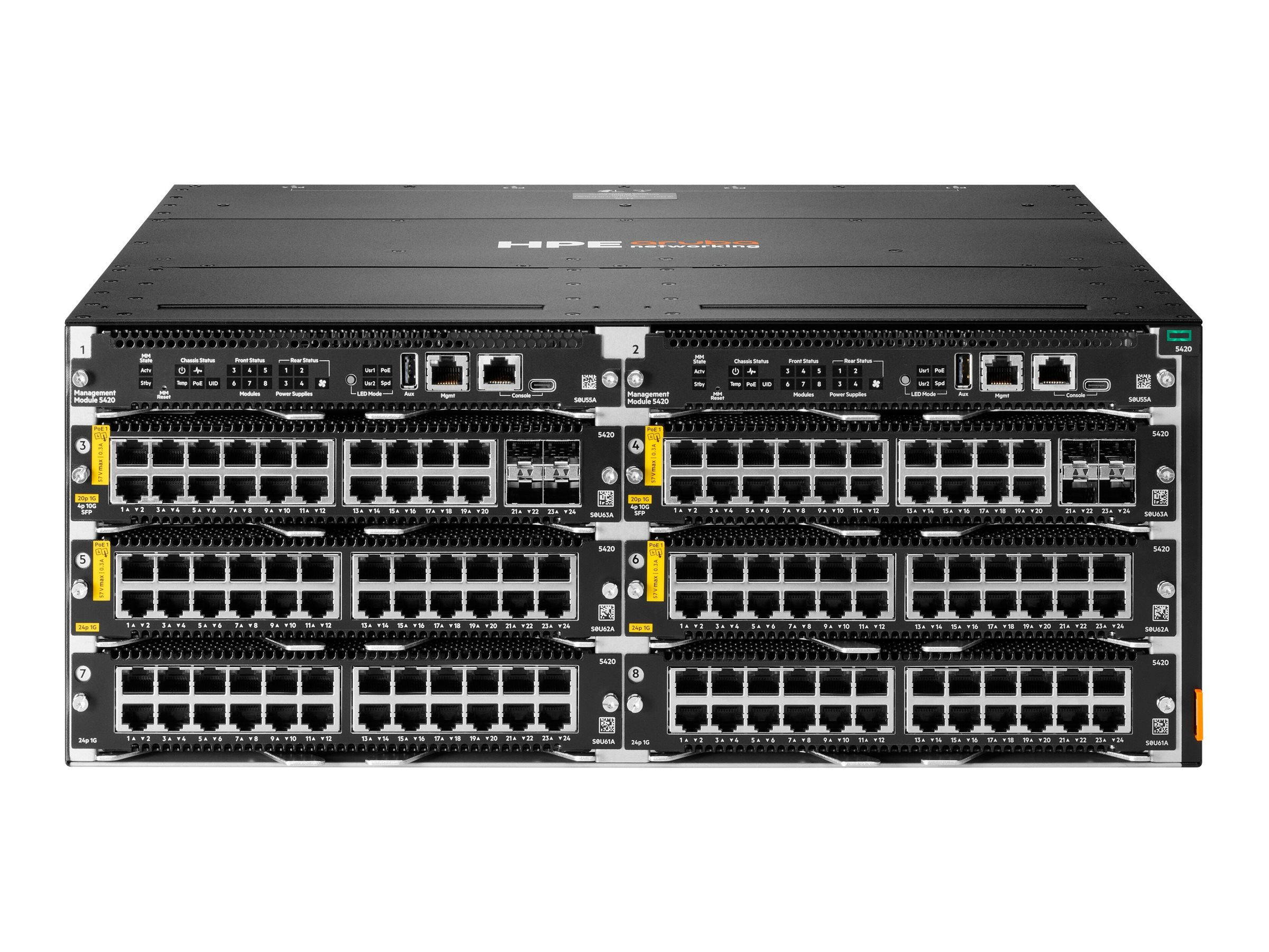 HPE Aruba Networking CX 5420 20p 10M/100M/1G Class4 PoE 4p SFP+ 1G/10G LRM Module - Switch - L3 - managed - 20 x 10/100/1000 (PoE Class 4)