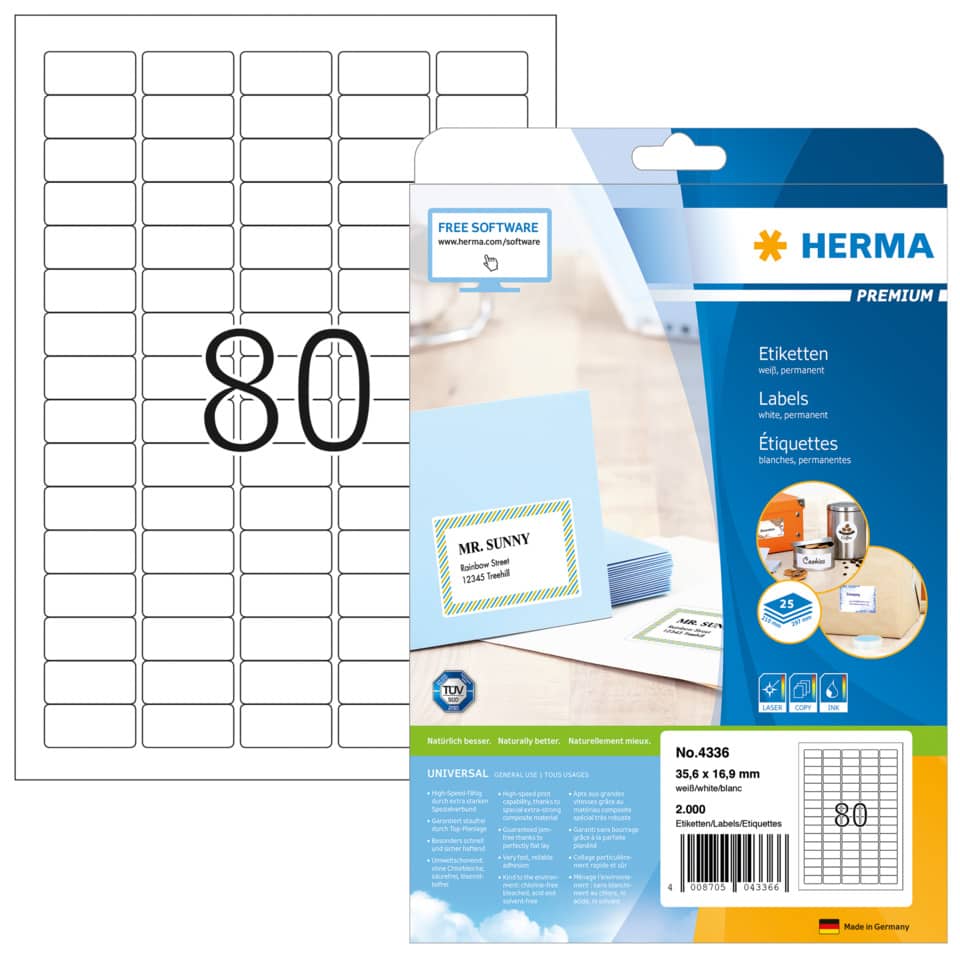 HERMA 4336  2000 St. permanent haftend
