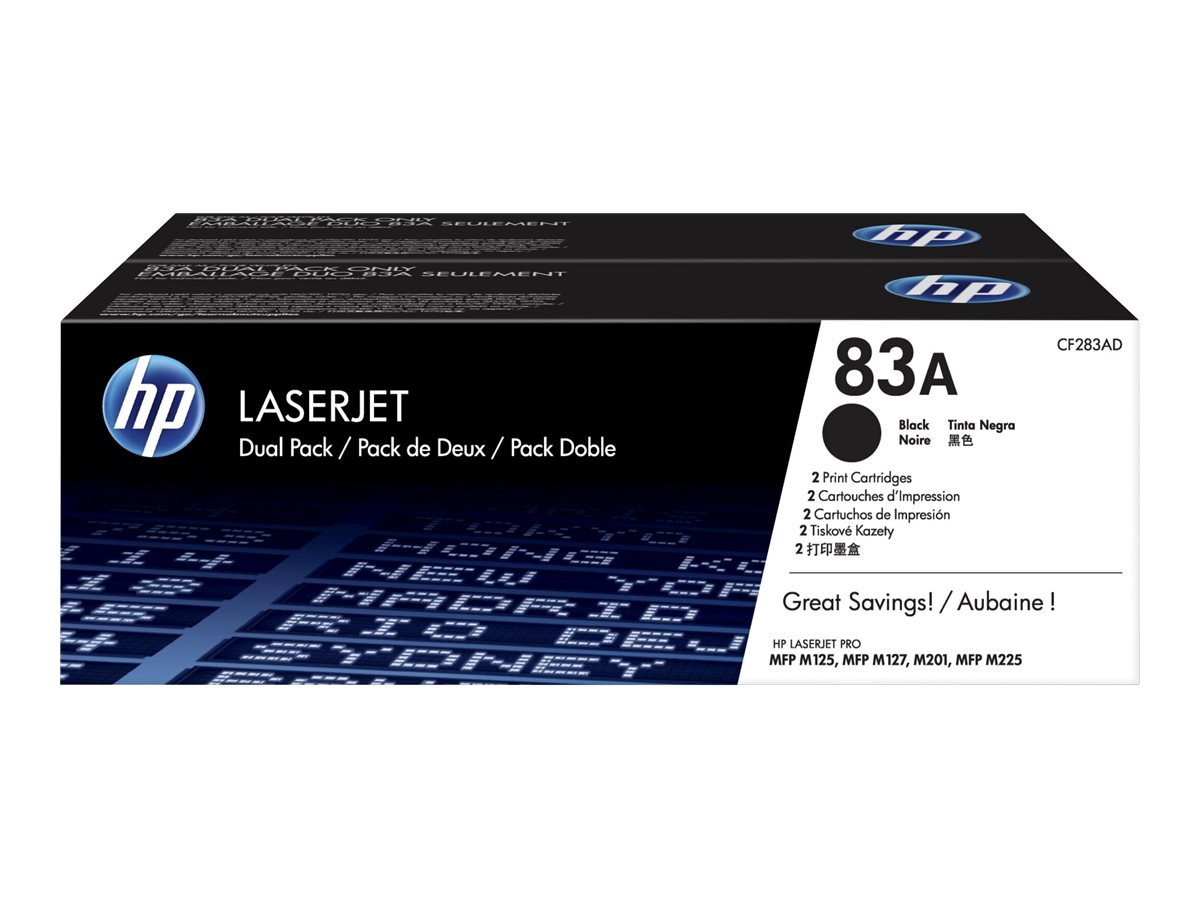HP 83A - 2er-Pack - Schwarz - original - LaserJet - Tonerpatrone (CF283AD)