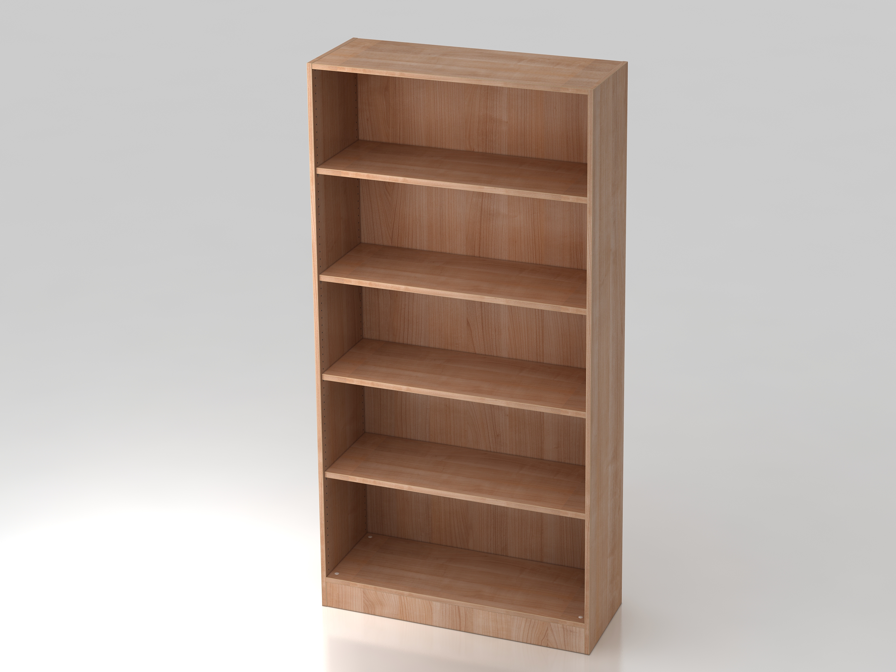 Regal breit 5OH, Sockelblende Nussbaum