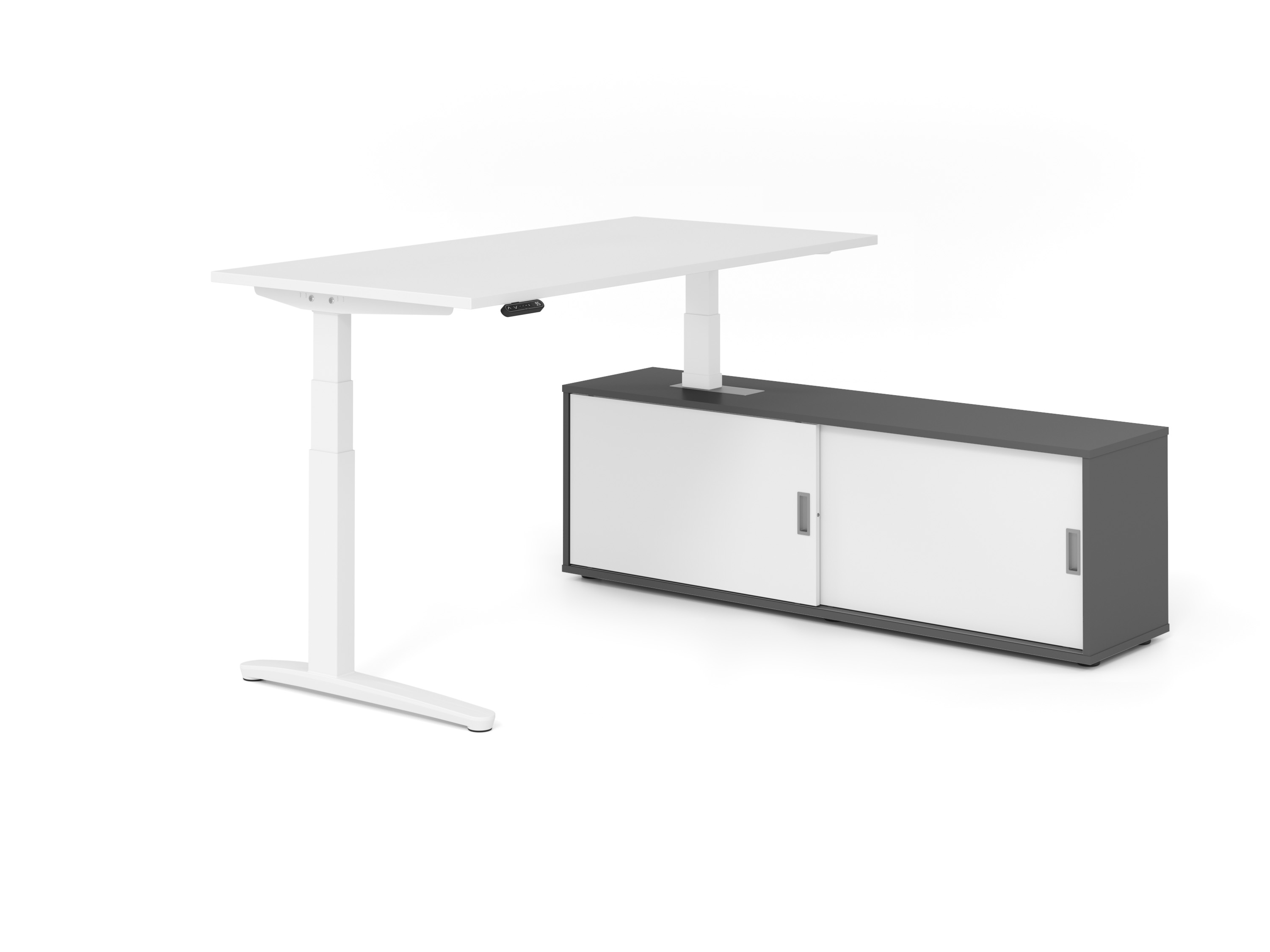 Sitz-Steh Kombi 160x80cm, Weiß/Weiß