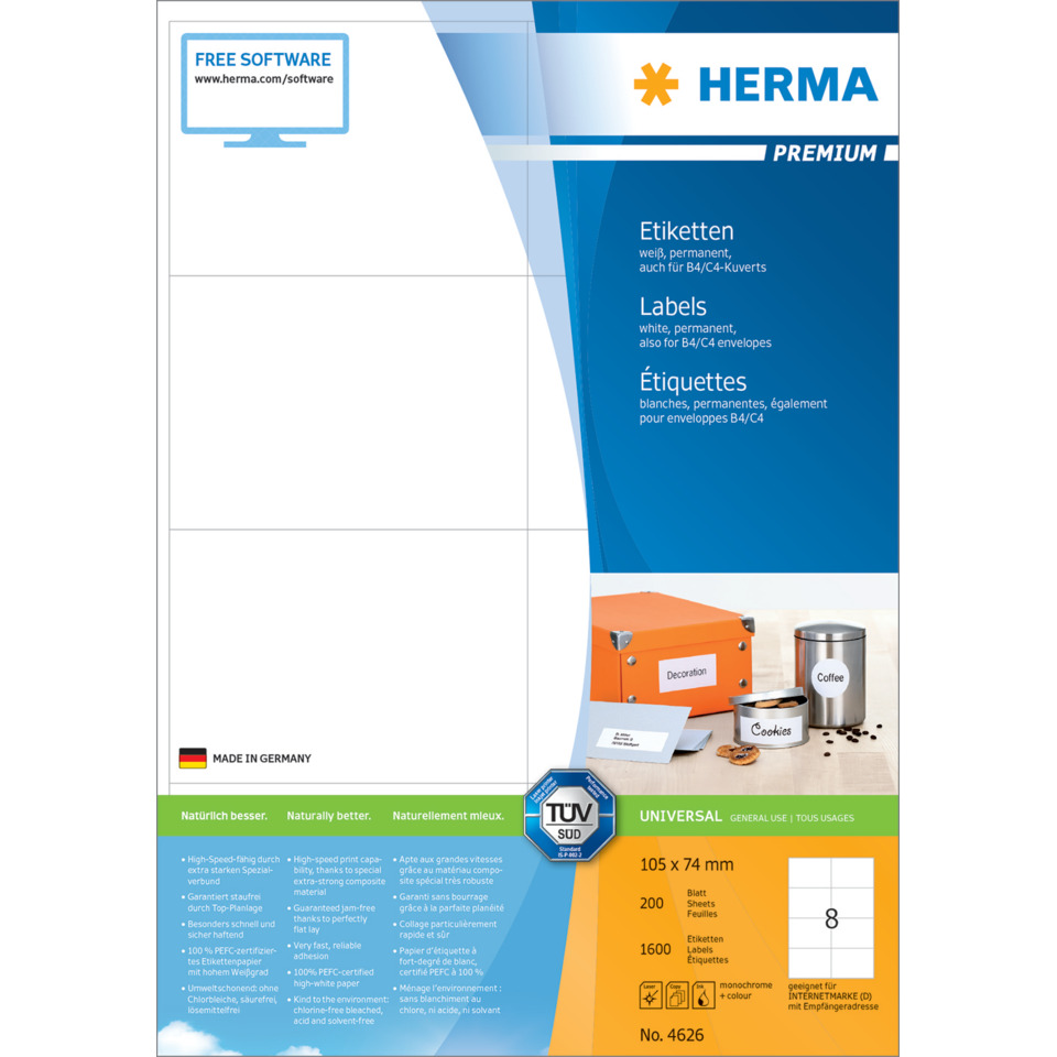 HERMA 4626 1600 Stück permanent haftend
