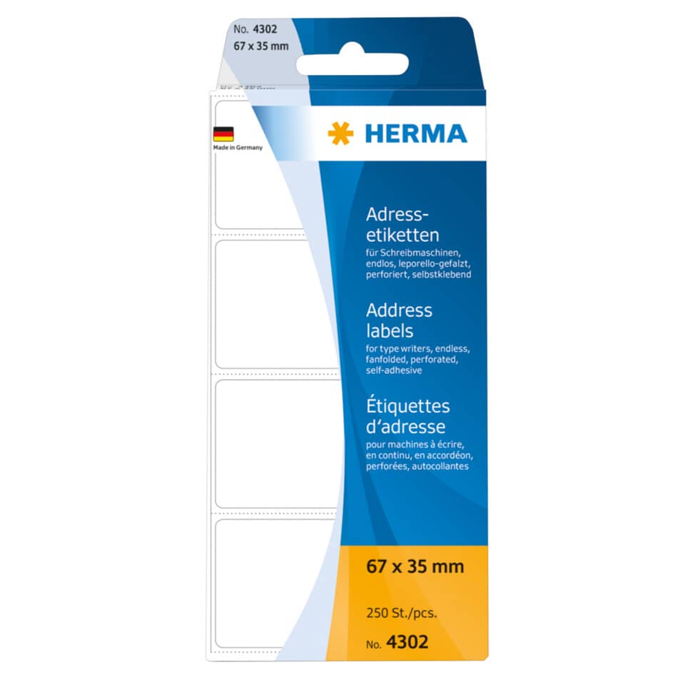 HERMA 4302 250 Stück leporello-gefalzt