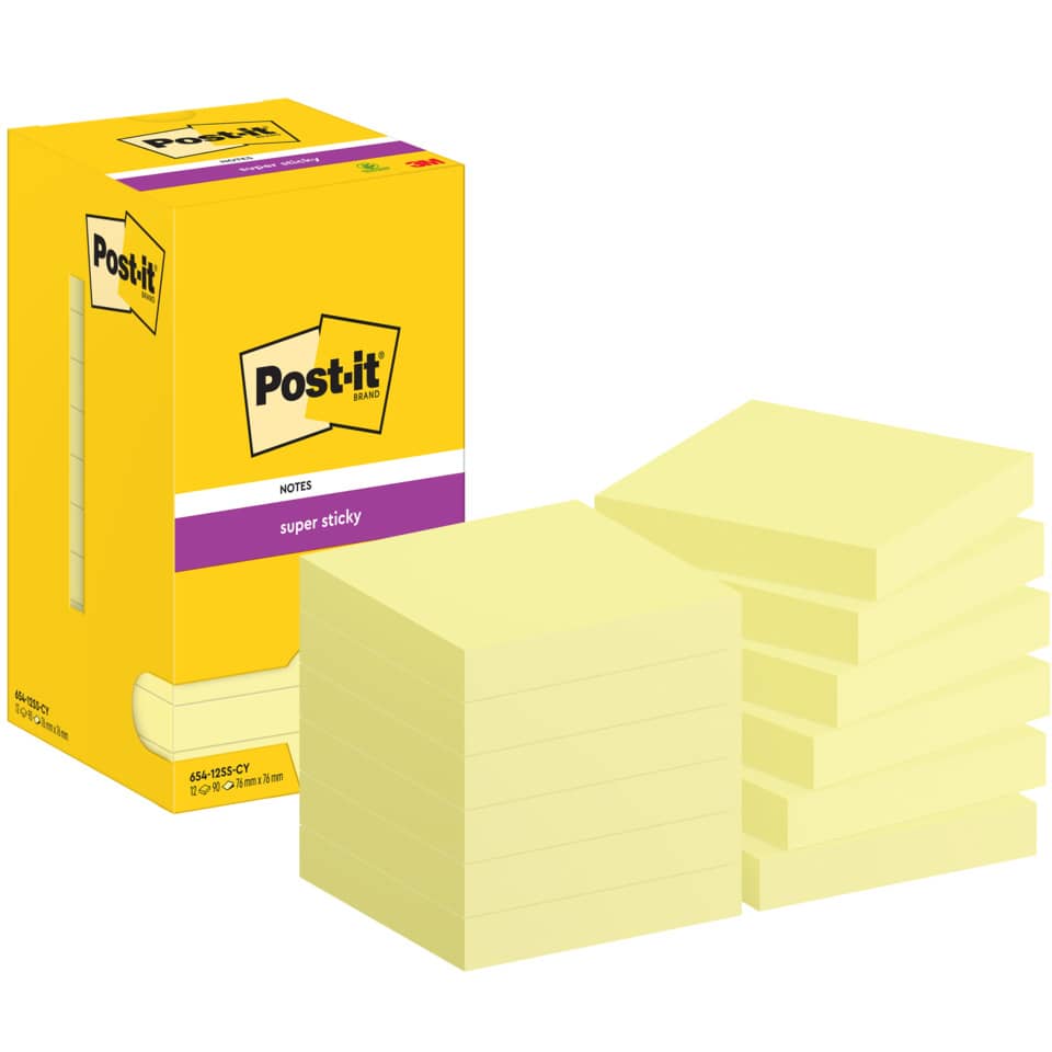 POST-IT 654-12SS-CY 76x76mm