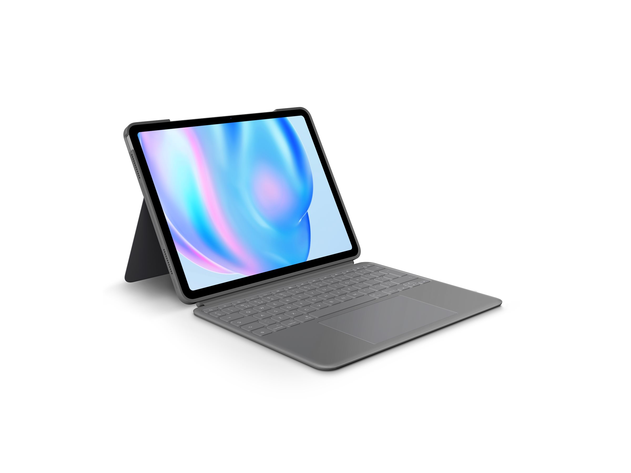 Logitech Combo Touch - Tastatur und Foliohülle - mit Trackpad - hintergrundbeleuchtet - Apple Smart connector - QWERTY - GB - Oxford Gray - für Apple 13-inch iPad Air (M2, M3)