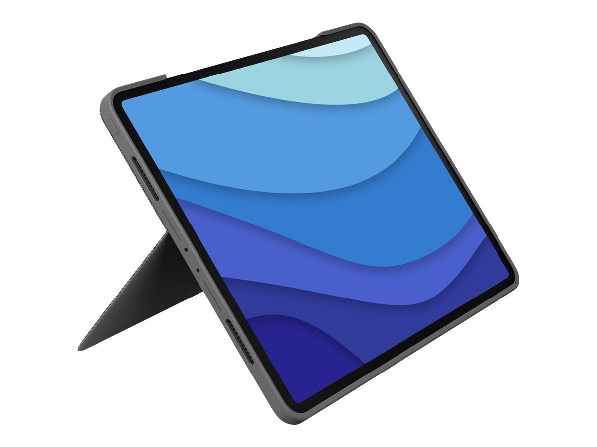 Logitech Combo Touch - Tastatur und Foliohülle - mit Trackpad - hintergrundbeleuchtet - Apple Smart connector - QWERTY - Italienisch - Oxford Gray - für Apple 12.9-inch iPad Pro (5. Generation)